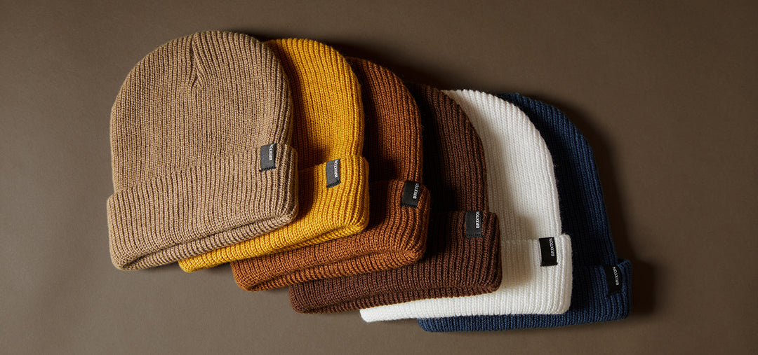 Knit Beanie Caps Set of 2 NWT Orange & Brown Rib Brixton STPL Unisex OS Carhartt Men main image 2