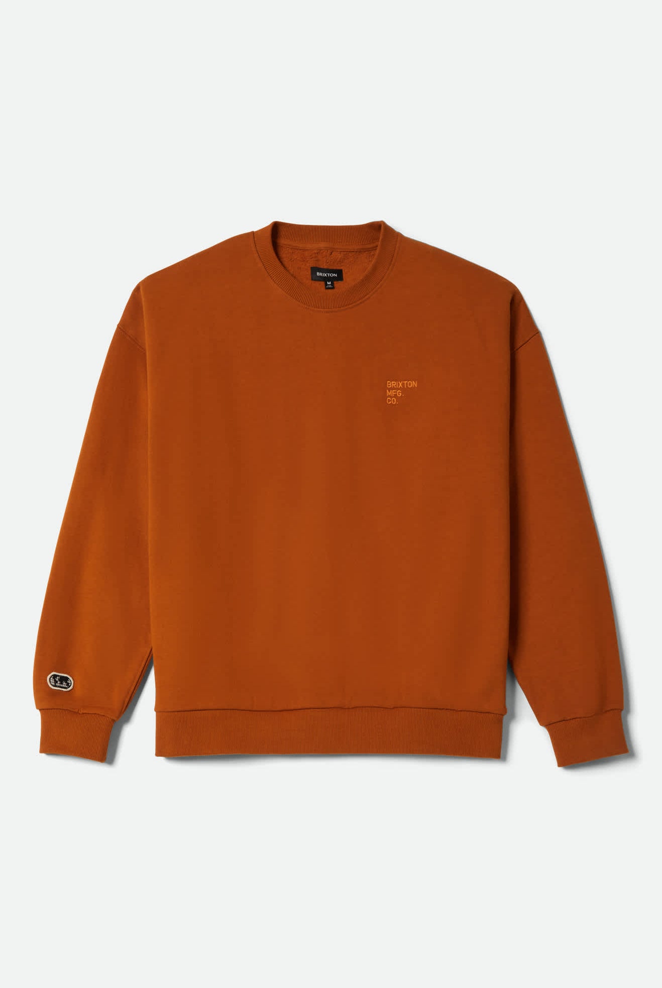 Men's Embroidered Heavyweight Crew in the color Rustic Caramel - Front Product View