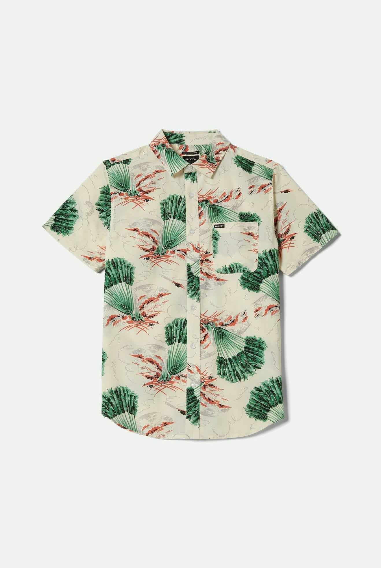 Men's Charter Print S/S Shirt in the color Vintage Palm Print - Front Product View