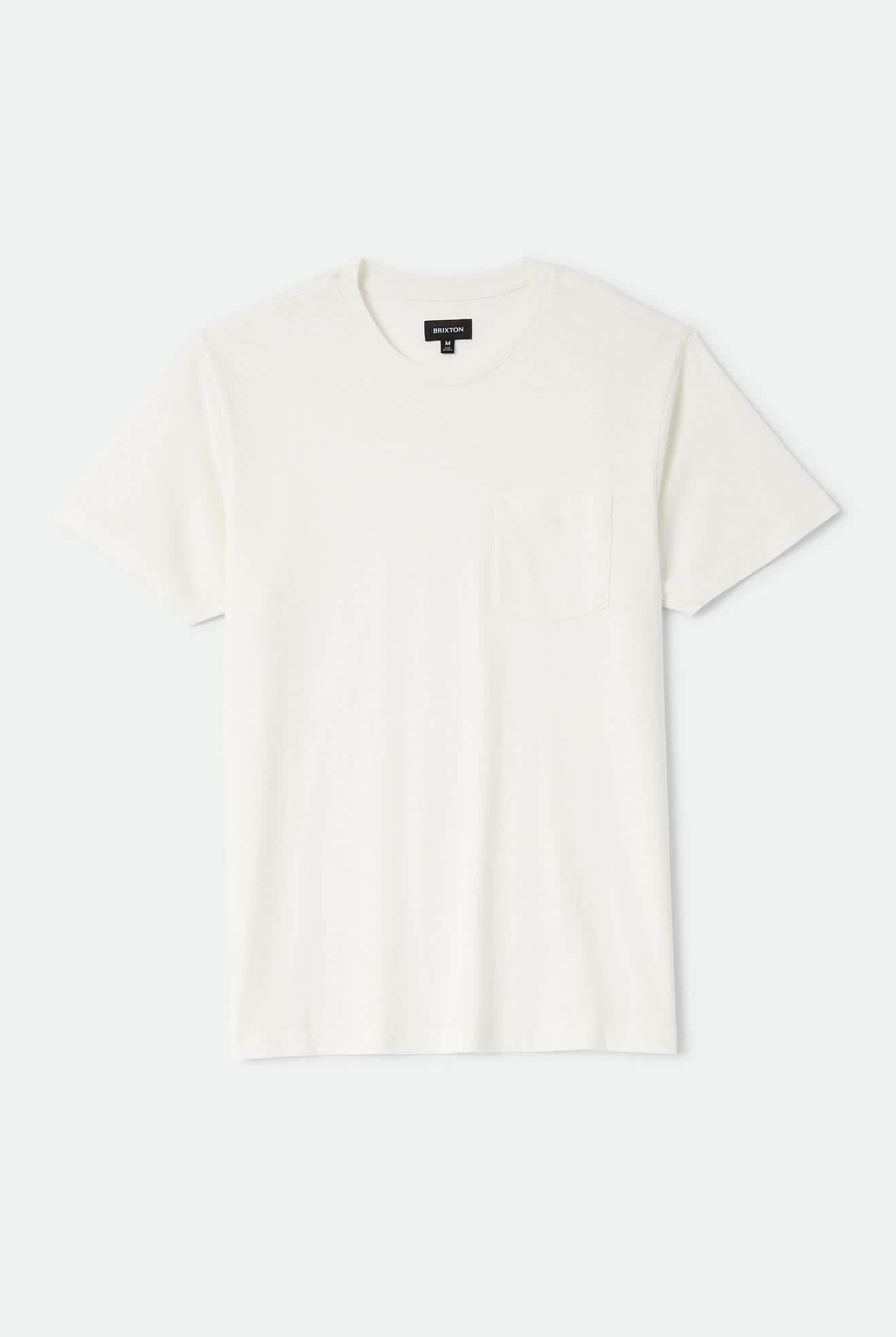 Men's Brixton Baseline Pocket T-Shirt in the color Off White Vintage Wash - Front Product View