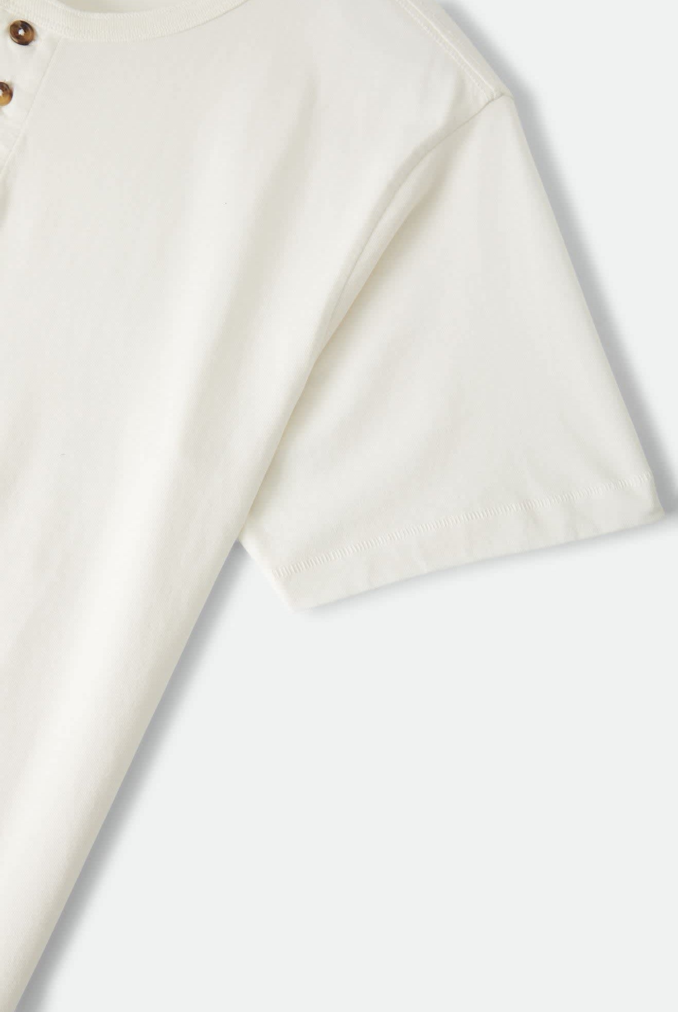 Men's Brixton Baseline Henley T-Shirt in the color Off White Vintage Wash - Additional Laydown image