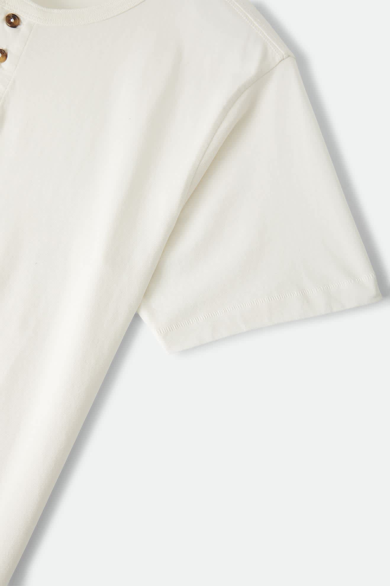 Men's Brixton Baseline Henley T-Shirt in the color Off White Vintage Wash - Additional Laydown image