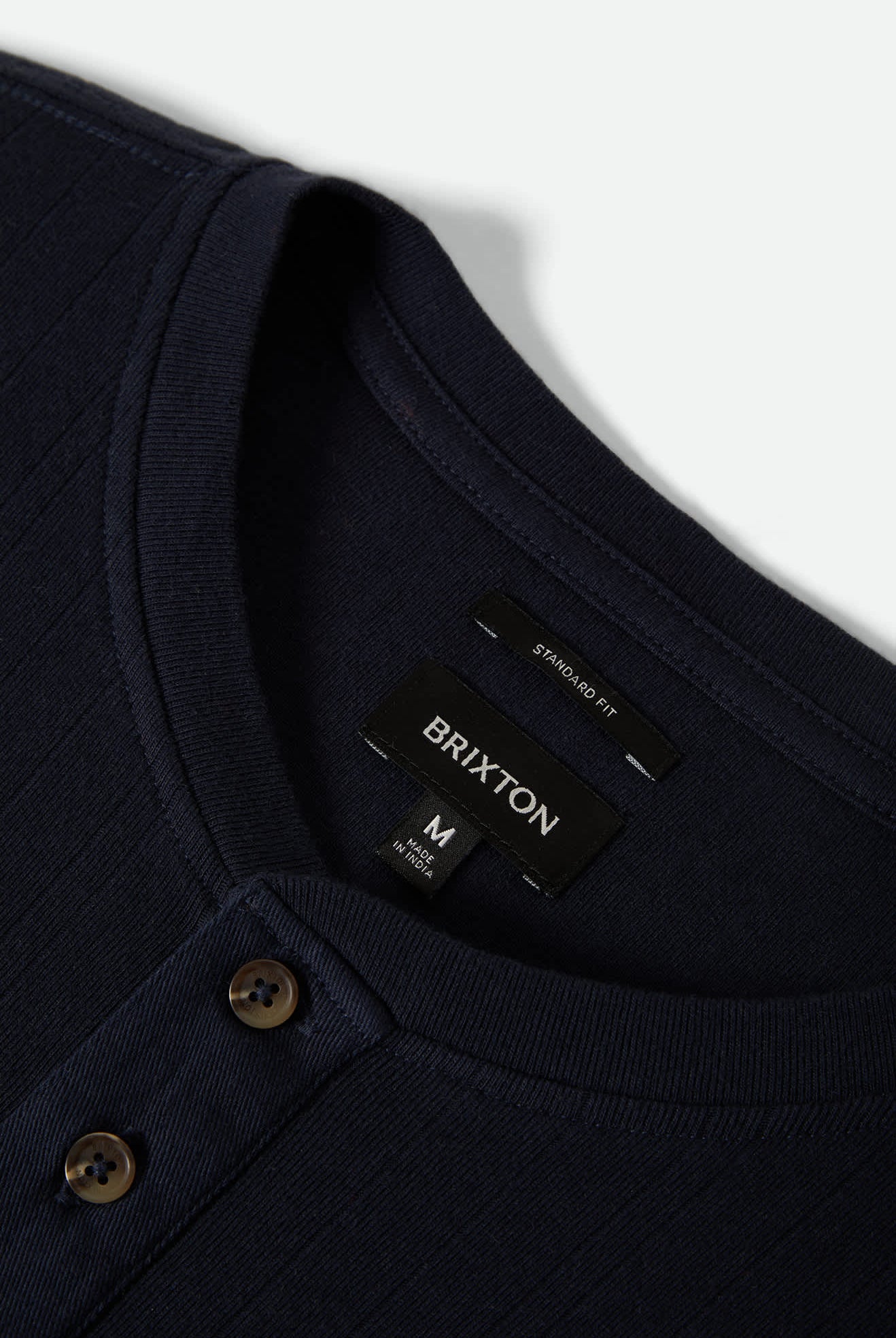 Men's Vintage Ribbed L/S Henley in the color Washed Navy - Additional Laydown image