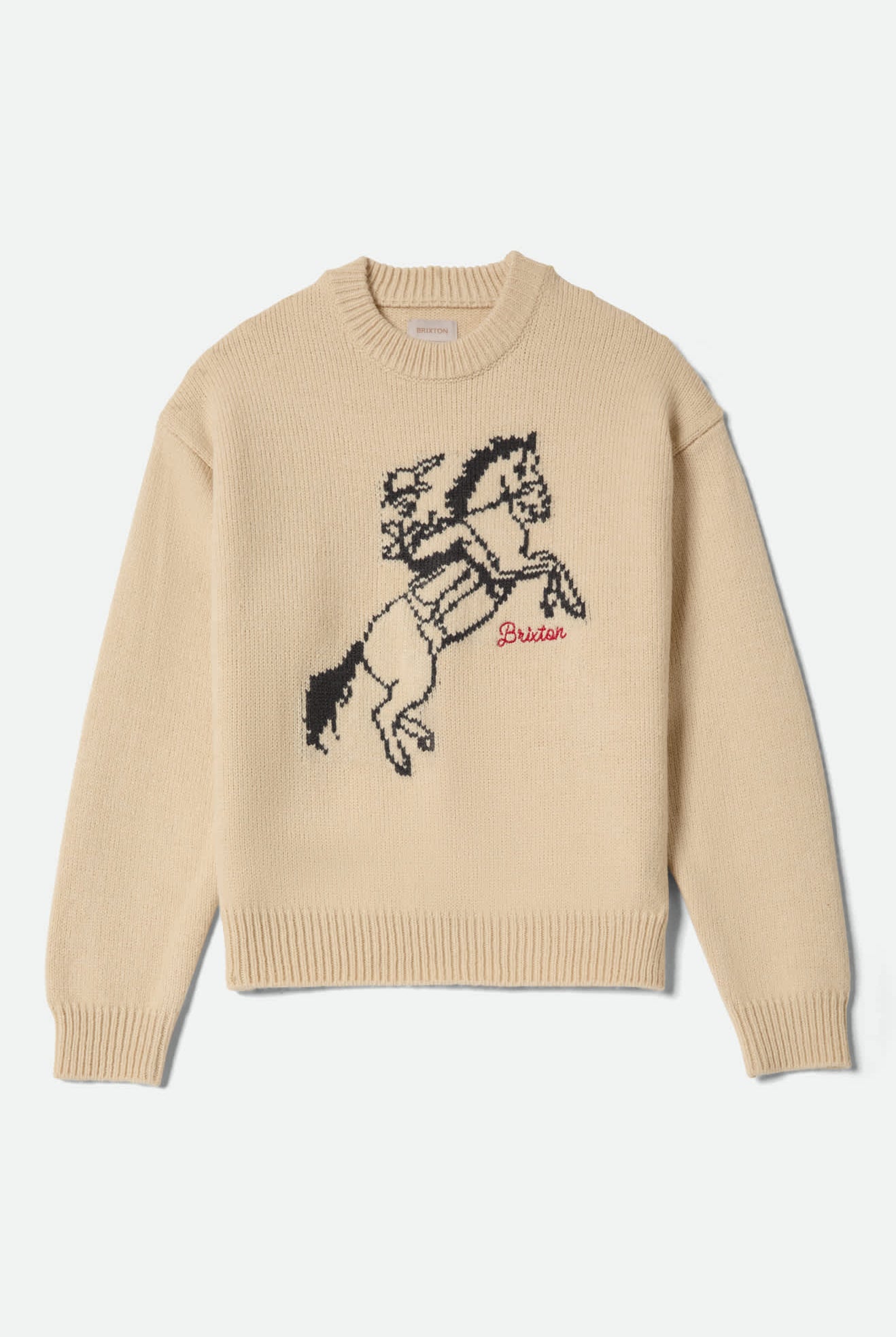 Women's Brixton Ranching Club Crew Sweater in the color Whitecap - Front Product View