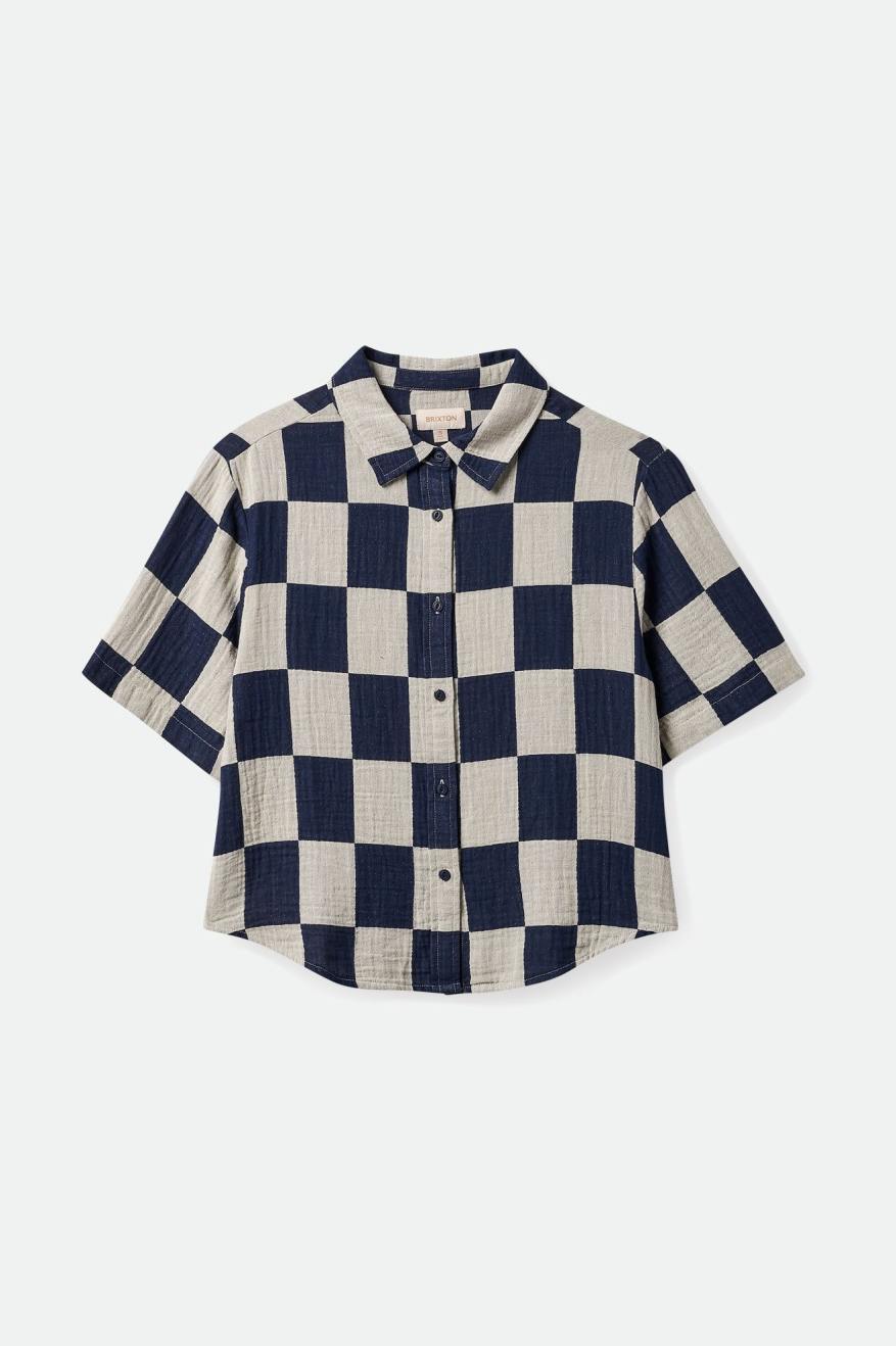 Mykonos Boxy S/S Woven - Washed Navy