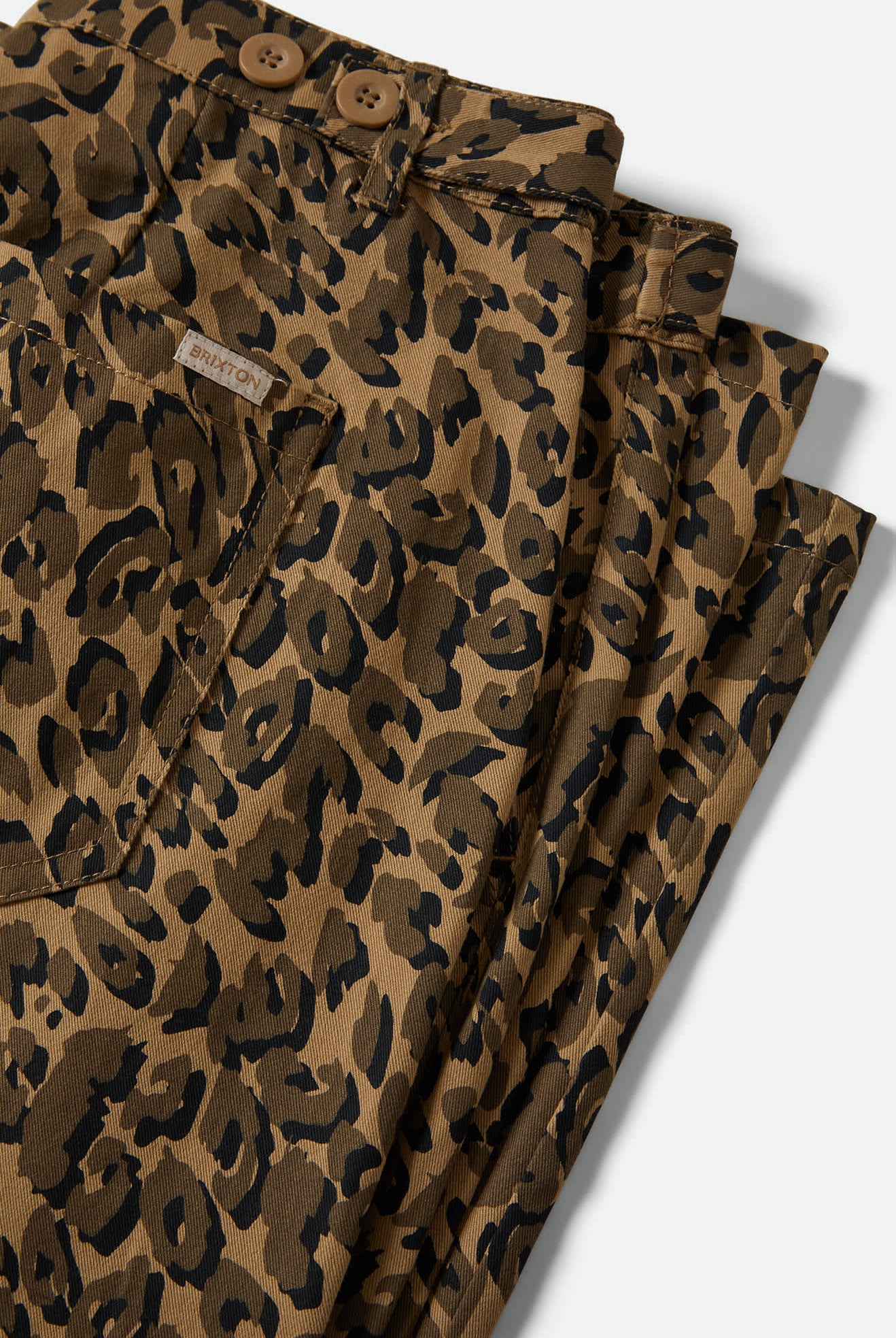 Women's Jane Utility Wide Leg Pant in the color Brown Cheetah - Additional Laydown image