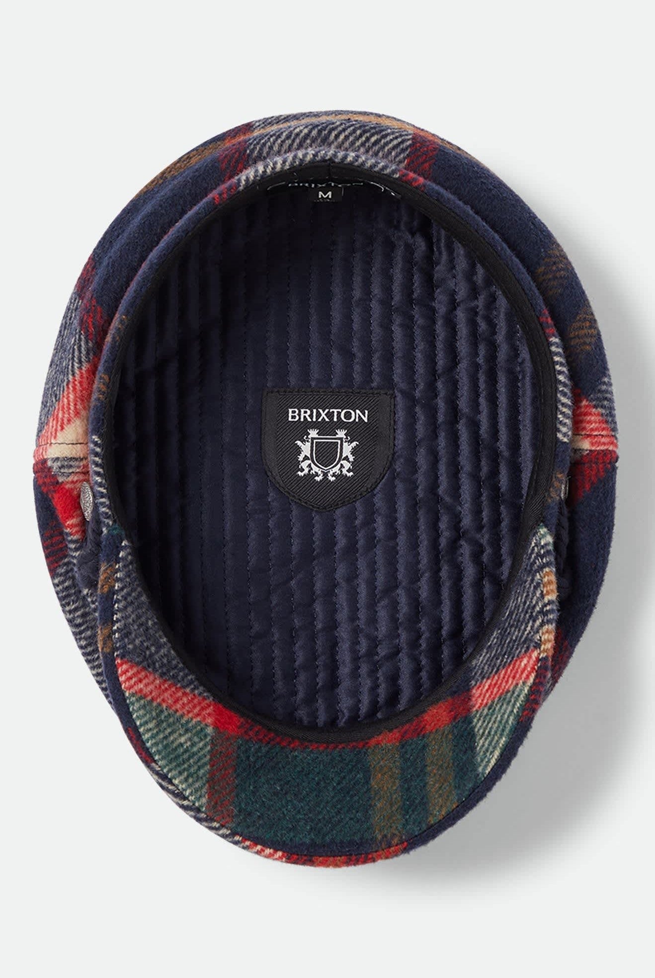 Unisex Fiddler Fisherman Cap in the color Navy/Green/Red/Cream - Additional Laydown image