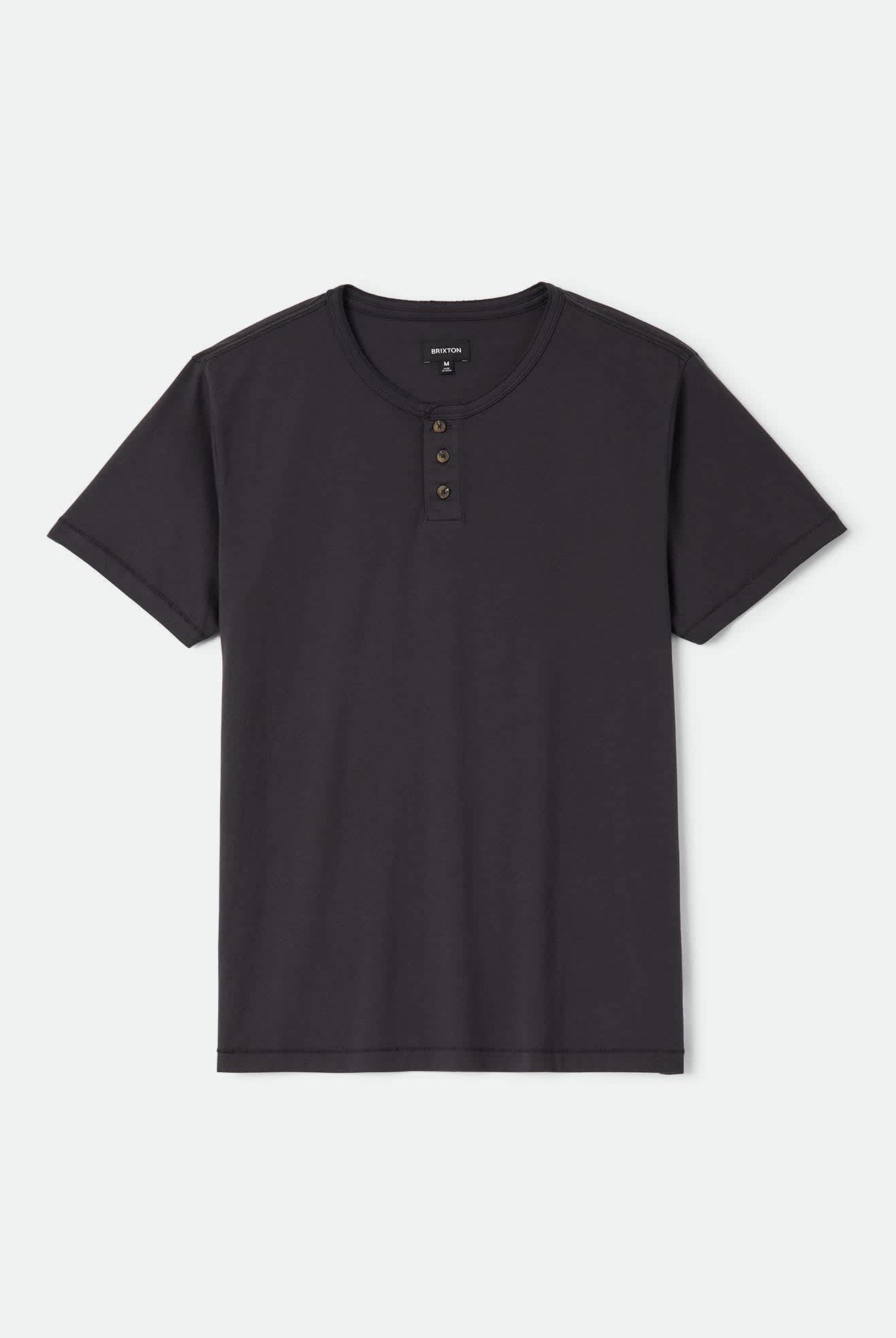 Men's Brixton Baseline Henley T-Shirt in the color Black - Front Product View