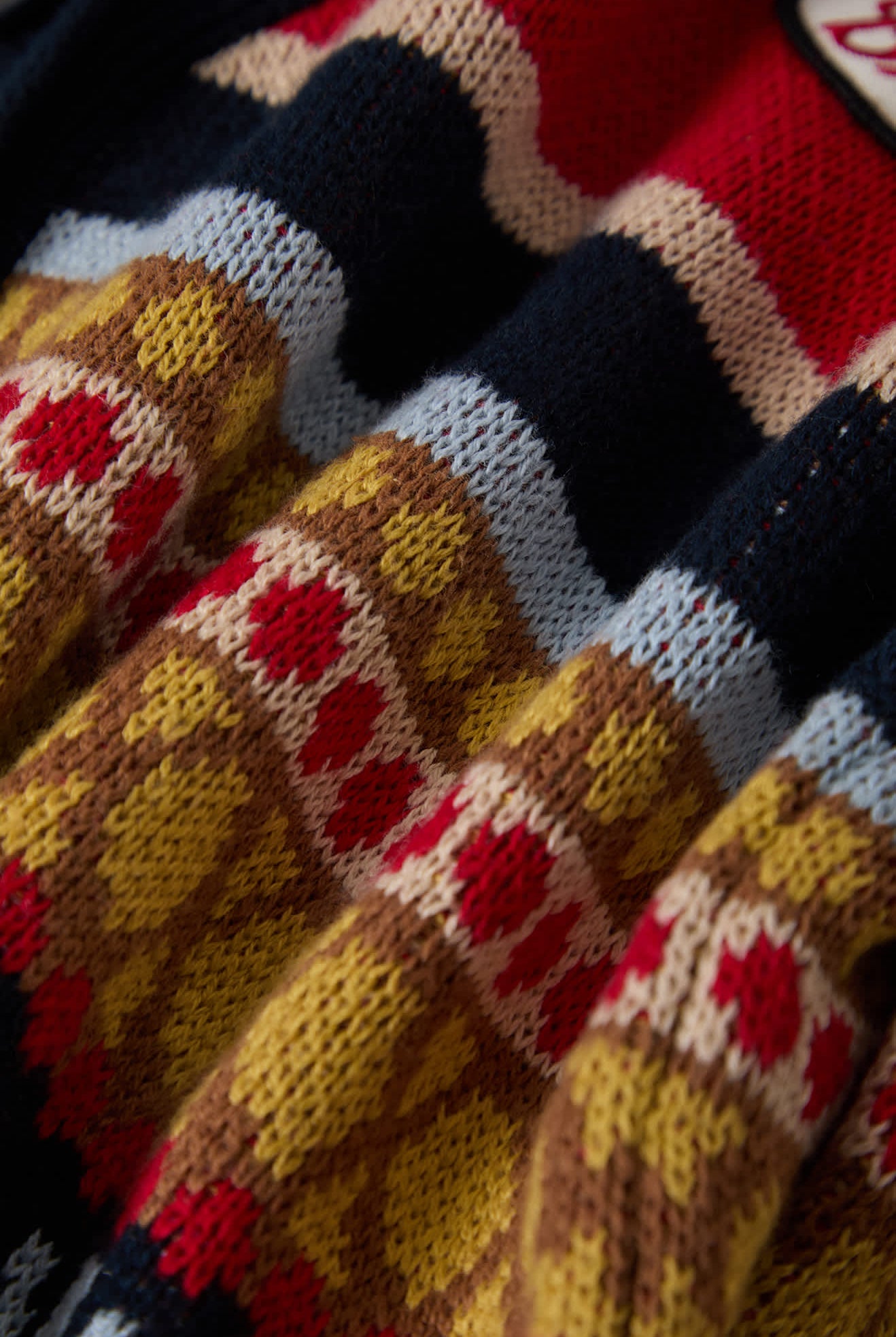 Women's Winter Racing Cardigan in the color Multi Racing Stripe - Additional Laydown image