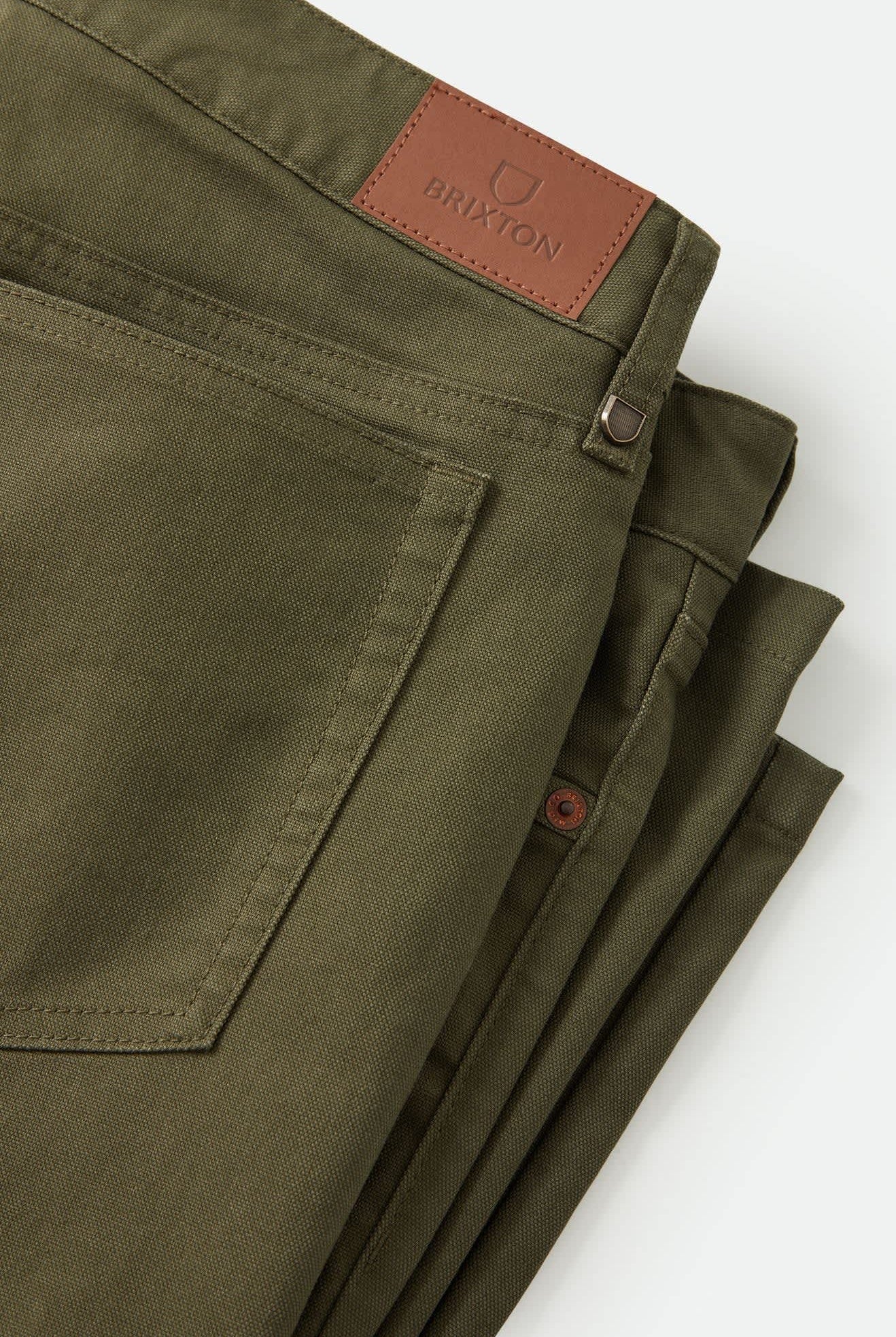 Men's Builders 5-Pocket Pant in the color Dark Olive - Additional Laydown image