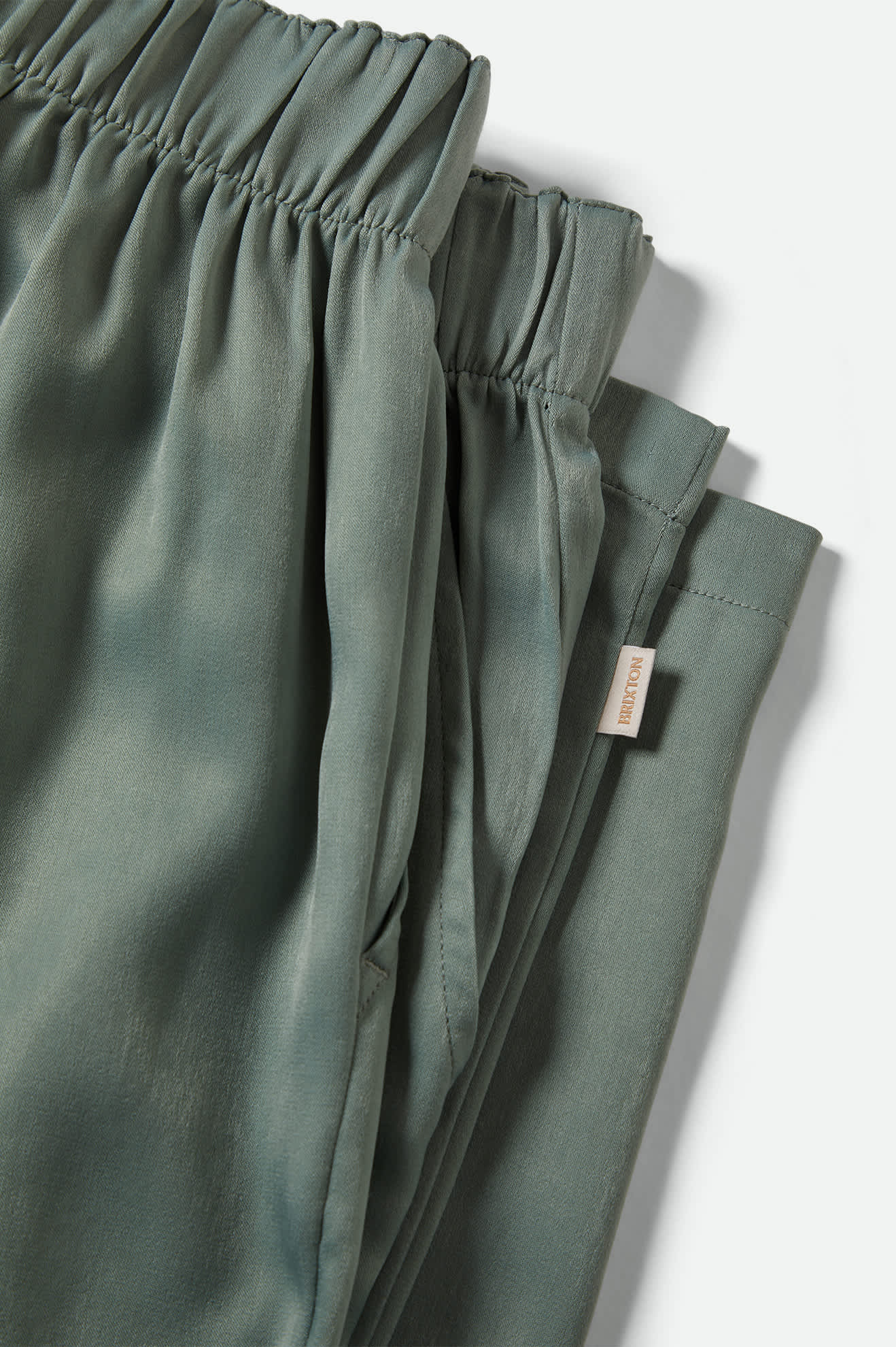 Women's Soho Silky Pant in the color Blue Green Shine - Additional Laydown image