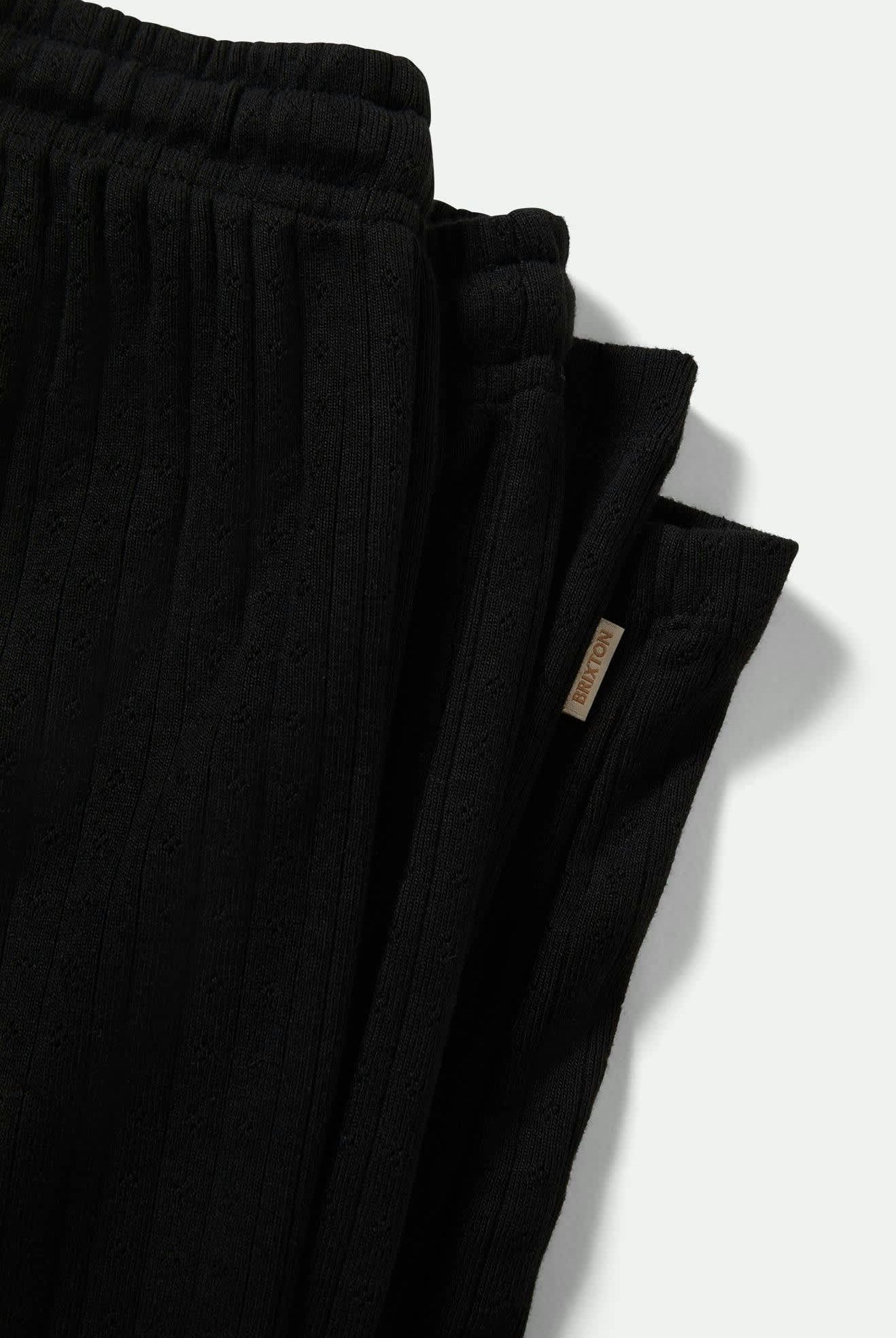 Women's Pointelle Lounge Pant in the color Black - Additional Laydown image