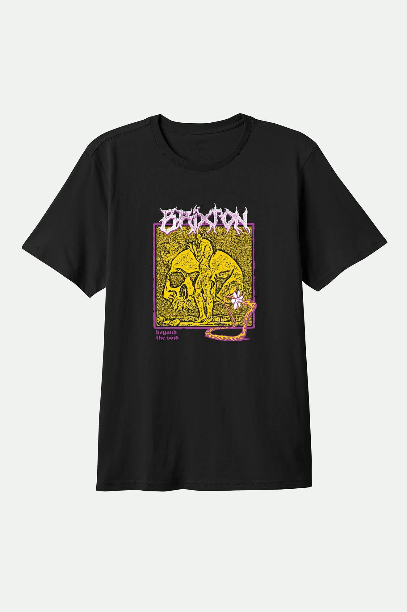 Men's Void S/S T-Shirt in the color Black Worn Wash - Front Product View