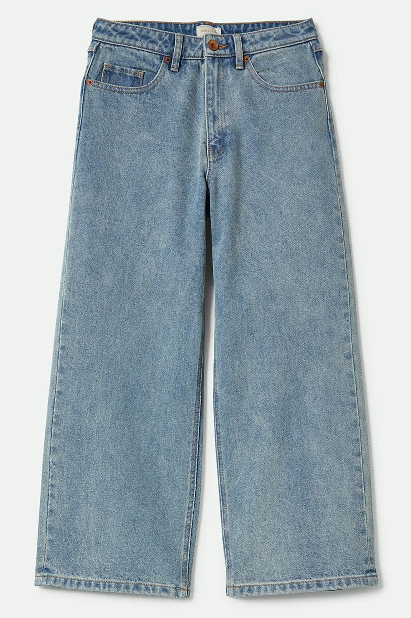 Women's Margo Cropped 5-Pocket Pant in the color Light Denim - Front Product View