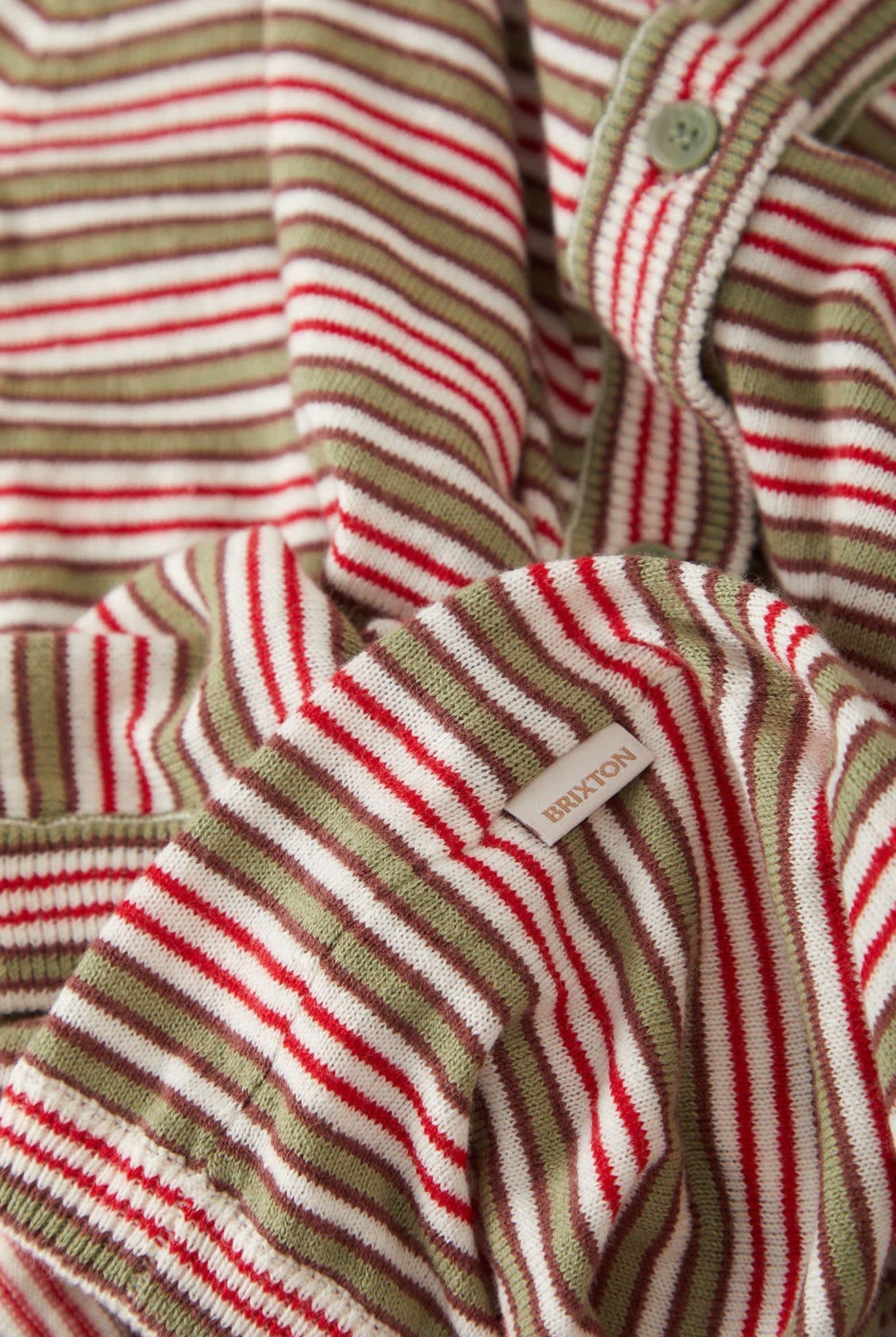 Women's Bixby Lightweight Cardigan in the color Green Multi Stripe - Additional Laydown image