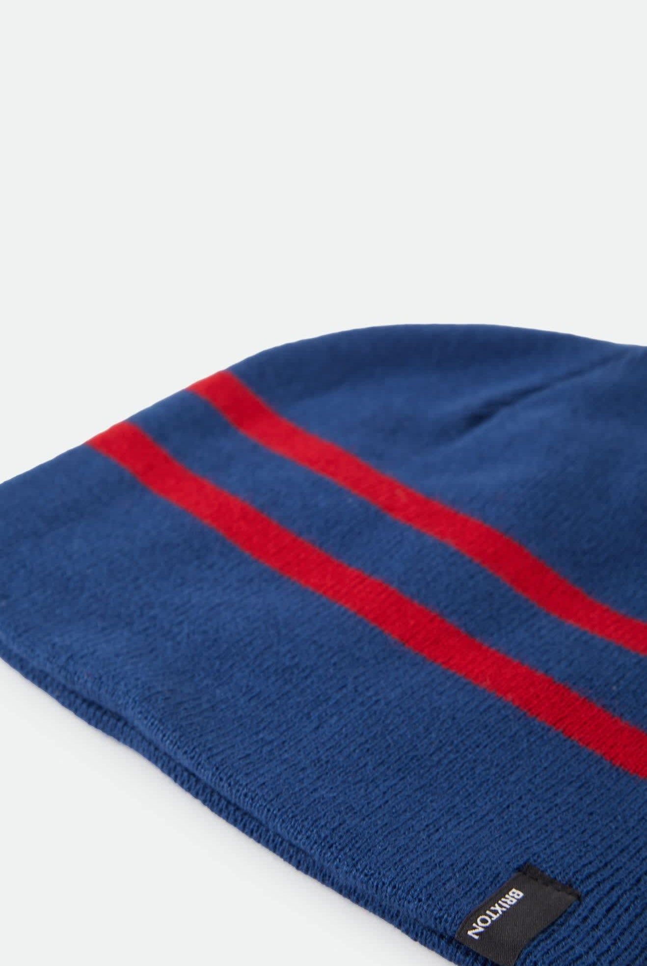 Unisex Skully Beanie in the color Navy/Red Stripe - Additional Laydown image