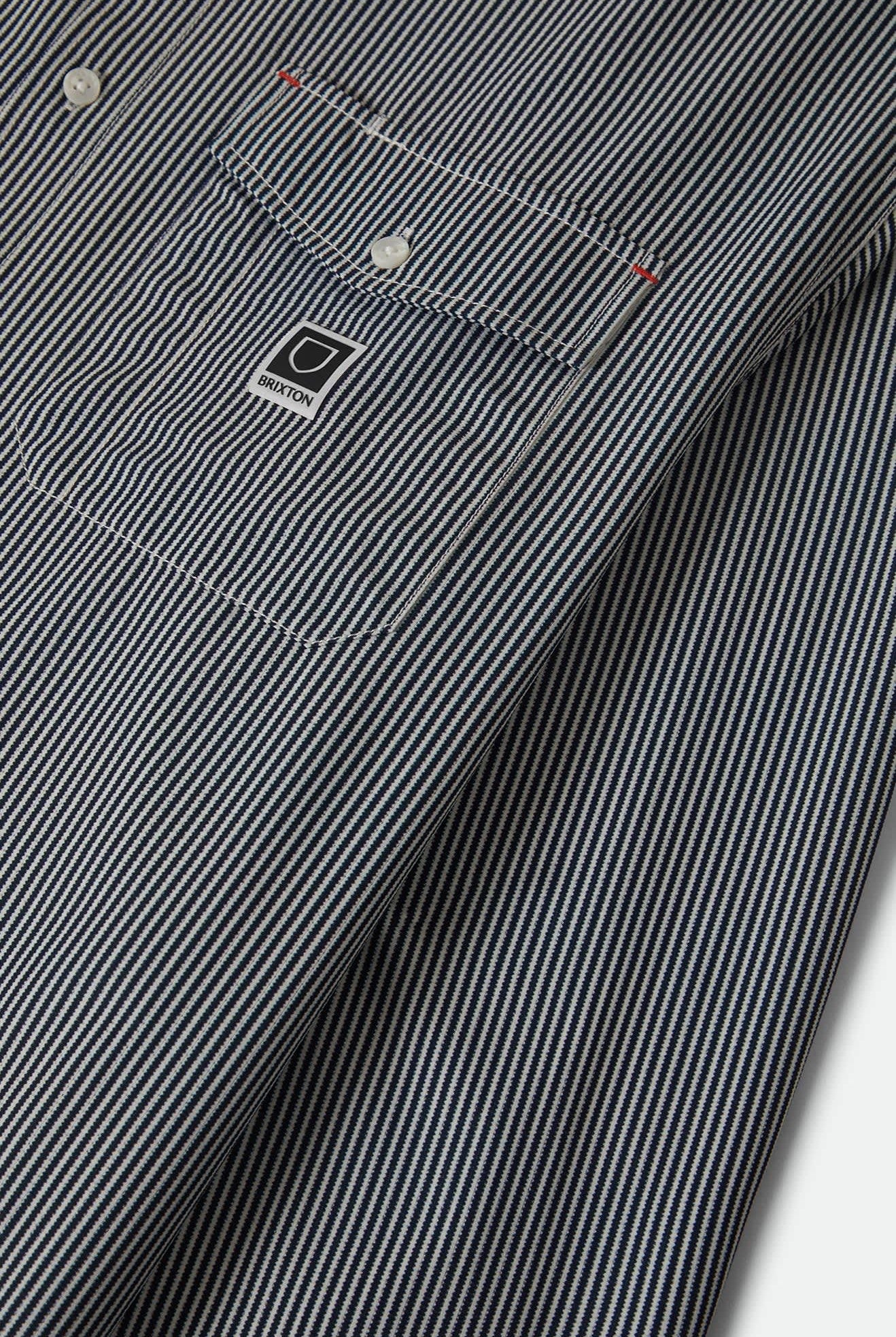 Men's Journey Lightweight Long Sleeve Shirt in the color Navy/White Stripe - Additional Laydown image