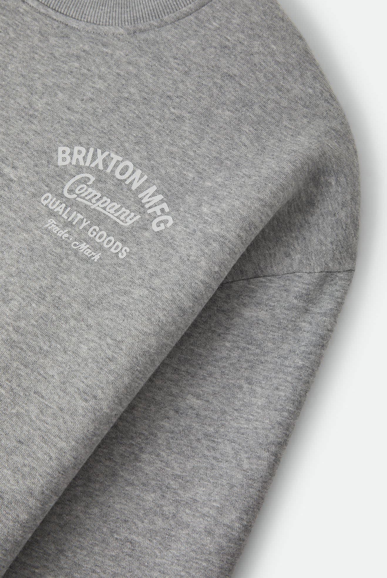 Men's Straton Crew in the color Heather Grey - Additional Laydown image