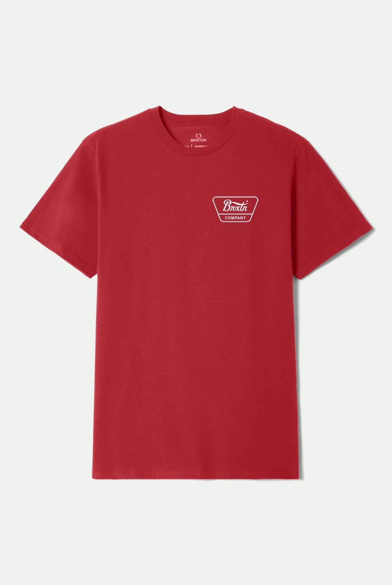 Men's Linwood S/S Standard T-Shirt in the color Fuji Red/White - Front Product View