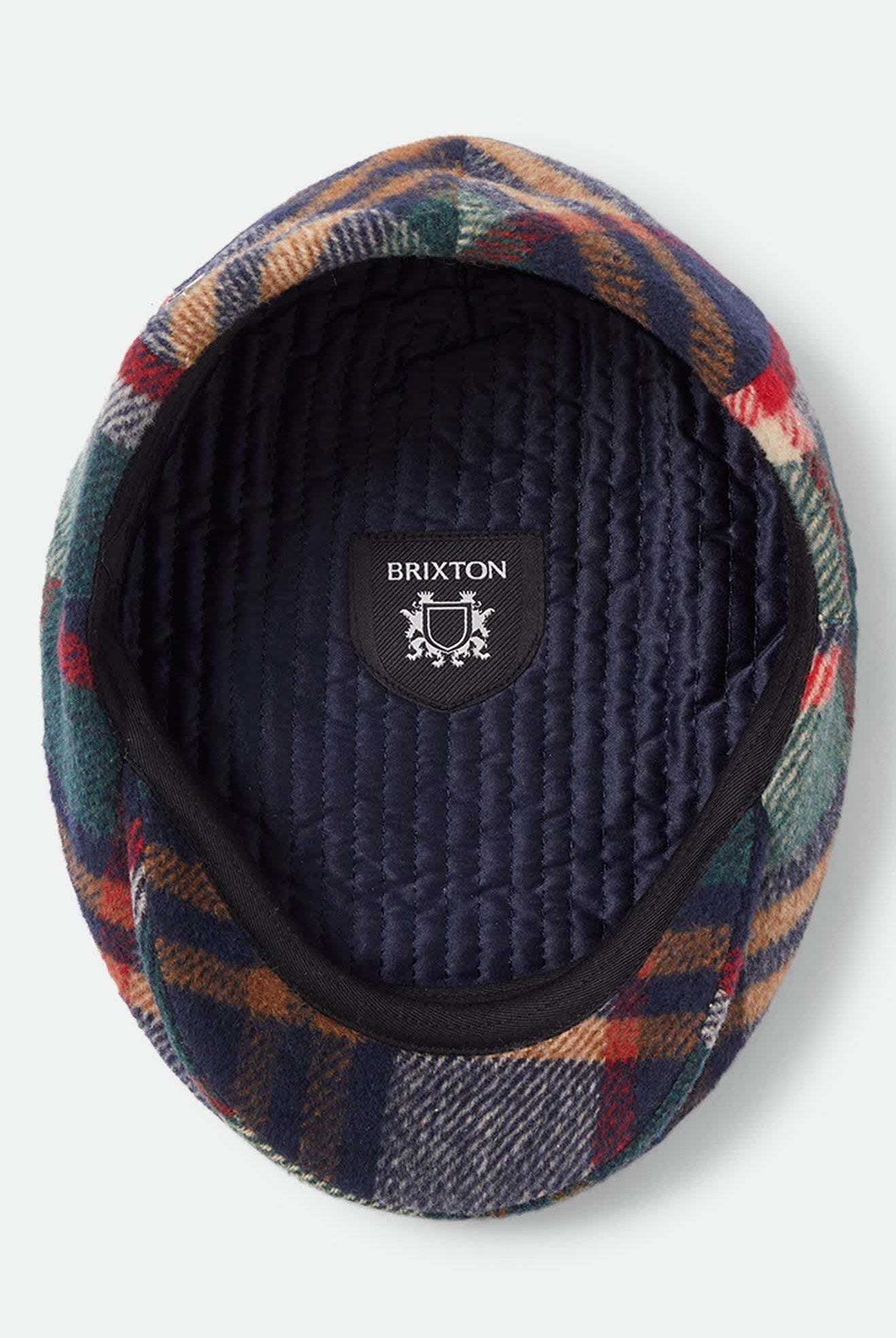 Unisex Hooligan Flat Cap in the color Navy/Green/Red/Cream - Additional Laydown image