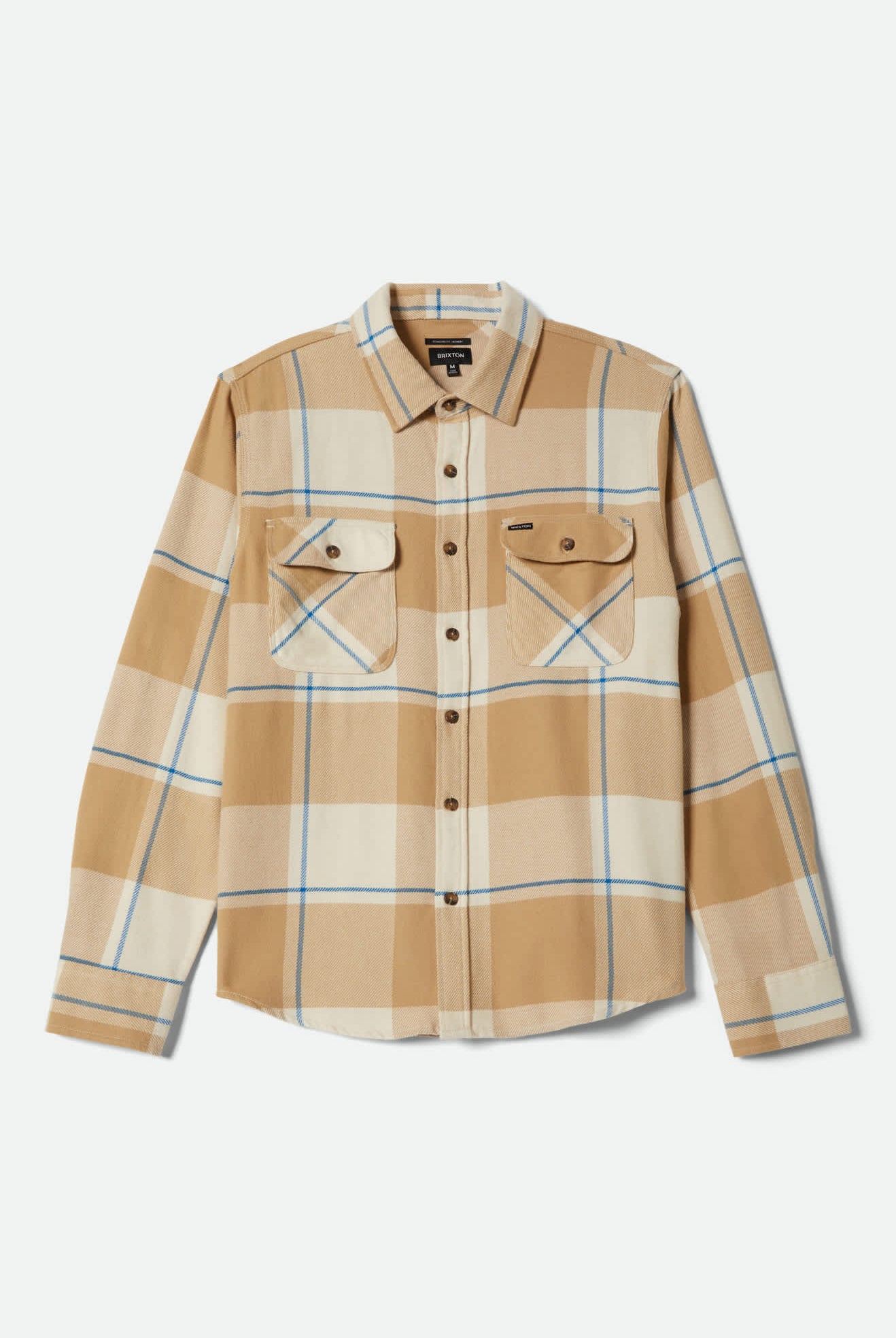 Men's Bowery Flannel in the color Whitecap/Sand/Cyber Blue - Front Product View