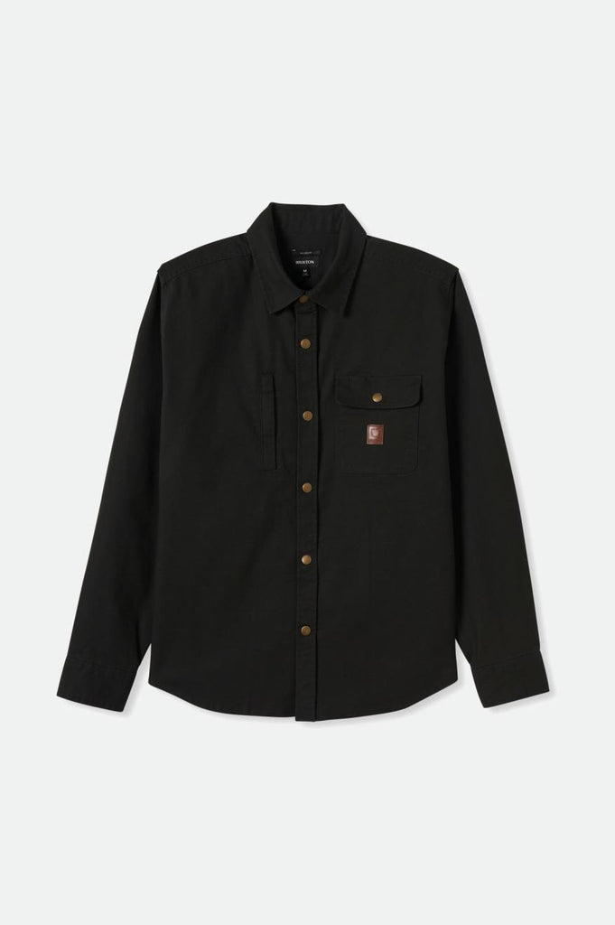 Brixton Builders Stretch L/S Overshirt - Washed Black