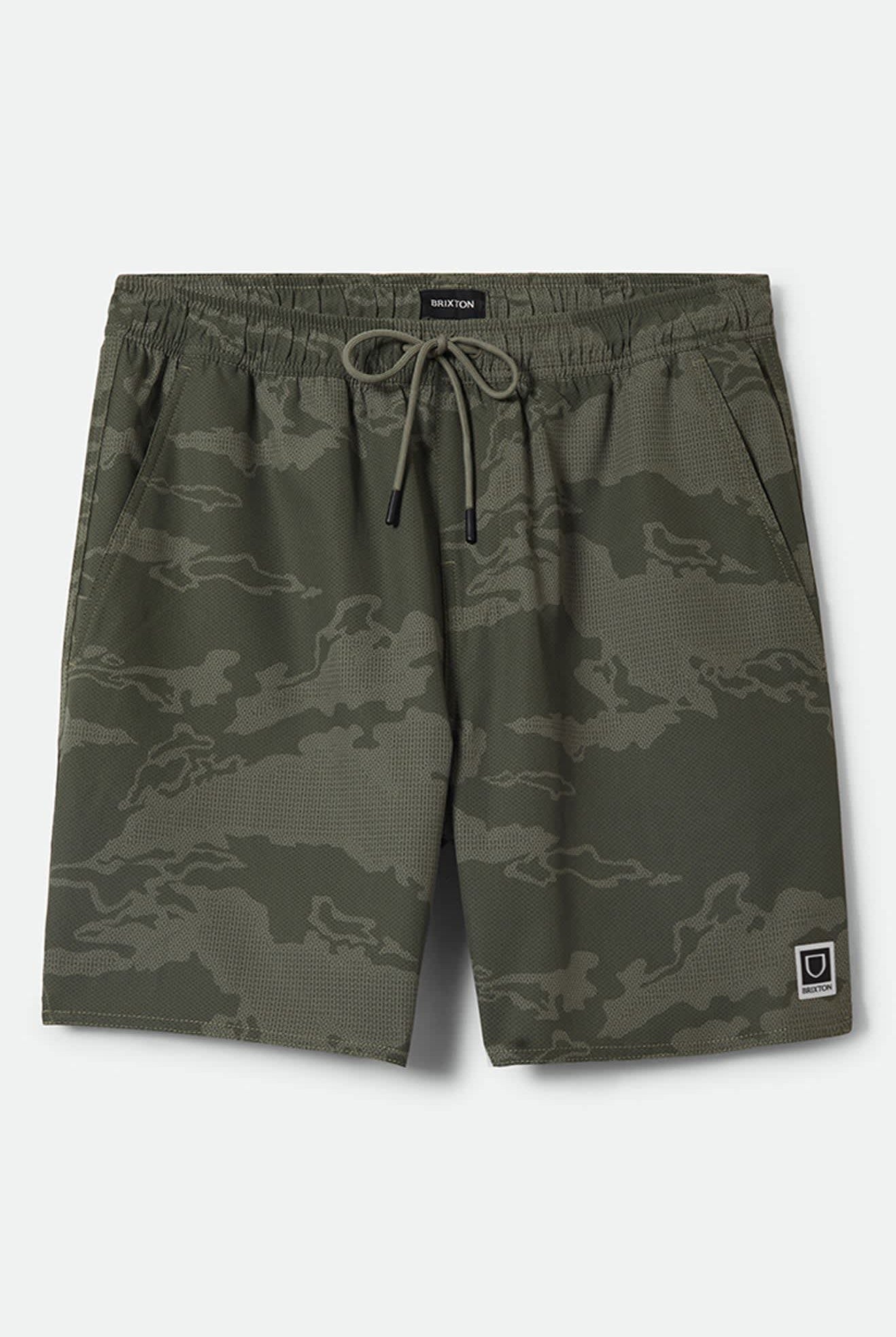 Men's Journey Active Short in the color Olive Tiger Camo - Front Product View