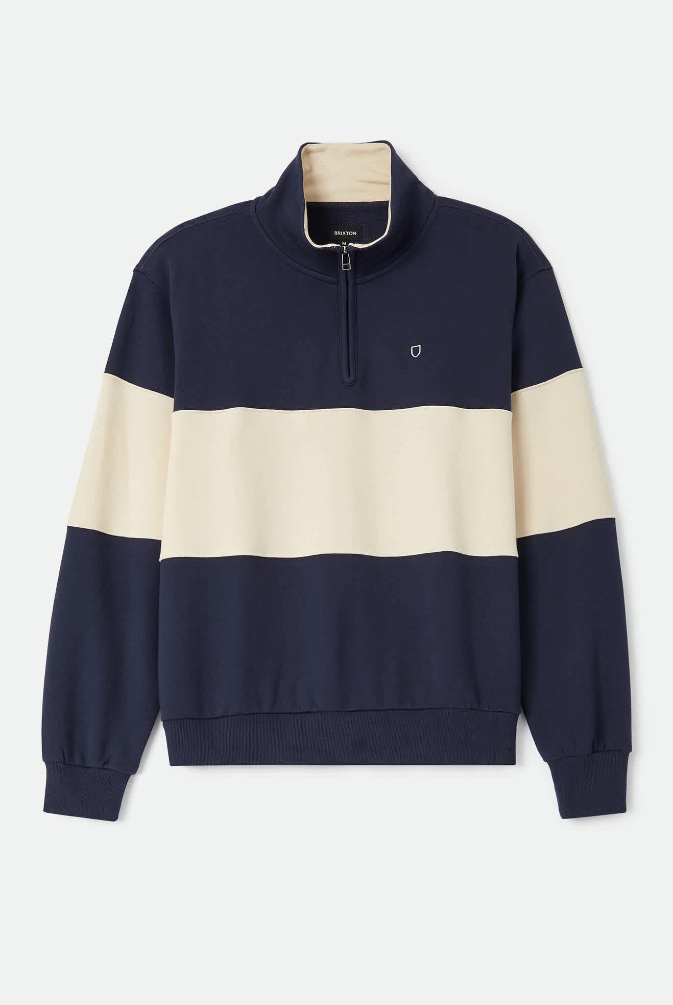 Men's Danville Quarter Zip Fleece in the color Navy/Whitecap - Front Product View