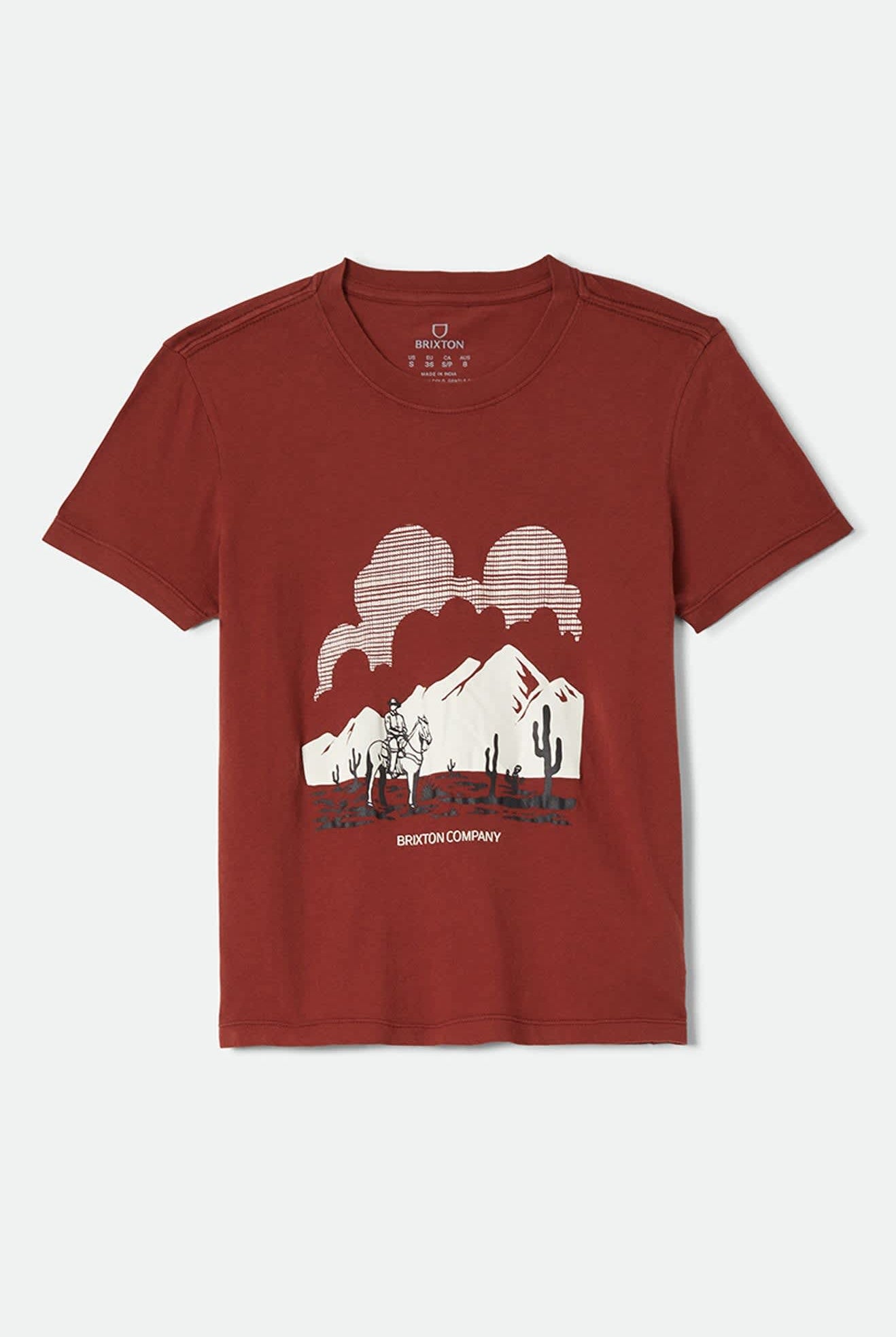 Women's Great Springs Slim Crew T-Shirt in the color Dark Brick - Front Product View