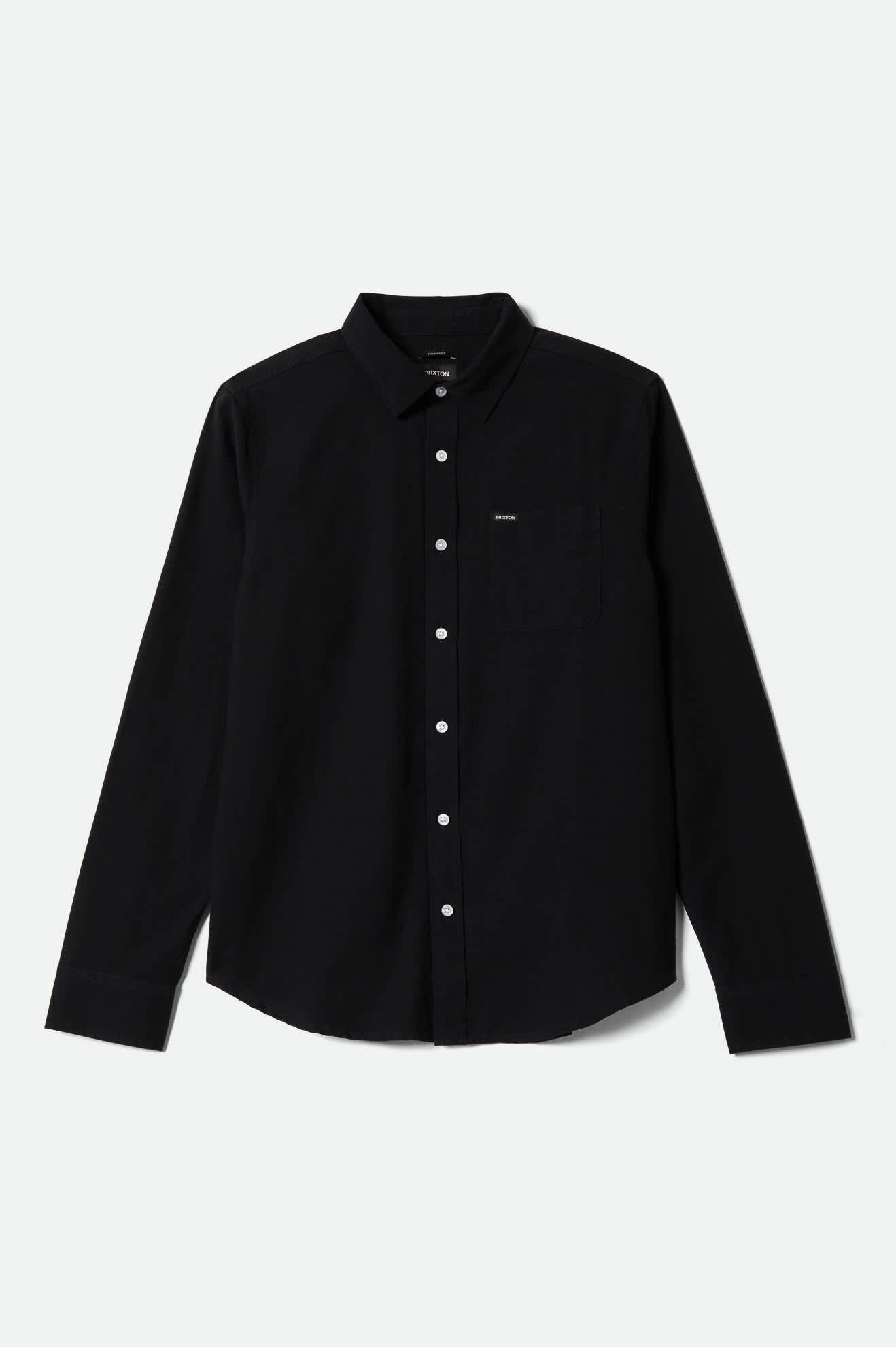 Men's Charter Long Sleeve Shirt in the color Black - Front Product View