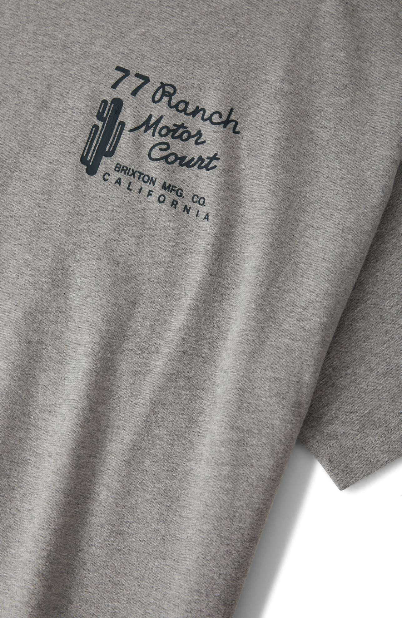 Women's Ranch Motor Court Boxy Crop Top in the color Heather Grey - Additional Laydown image
