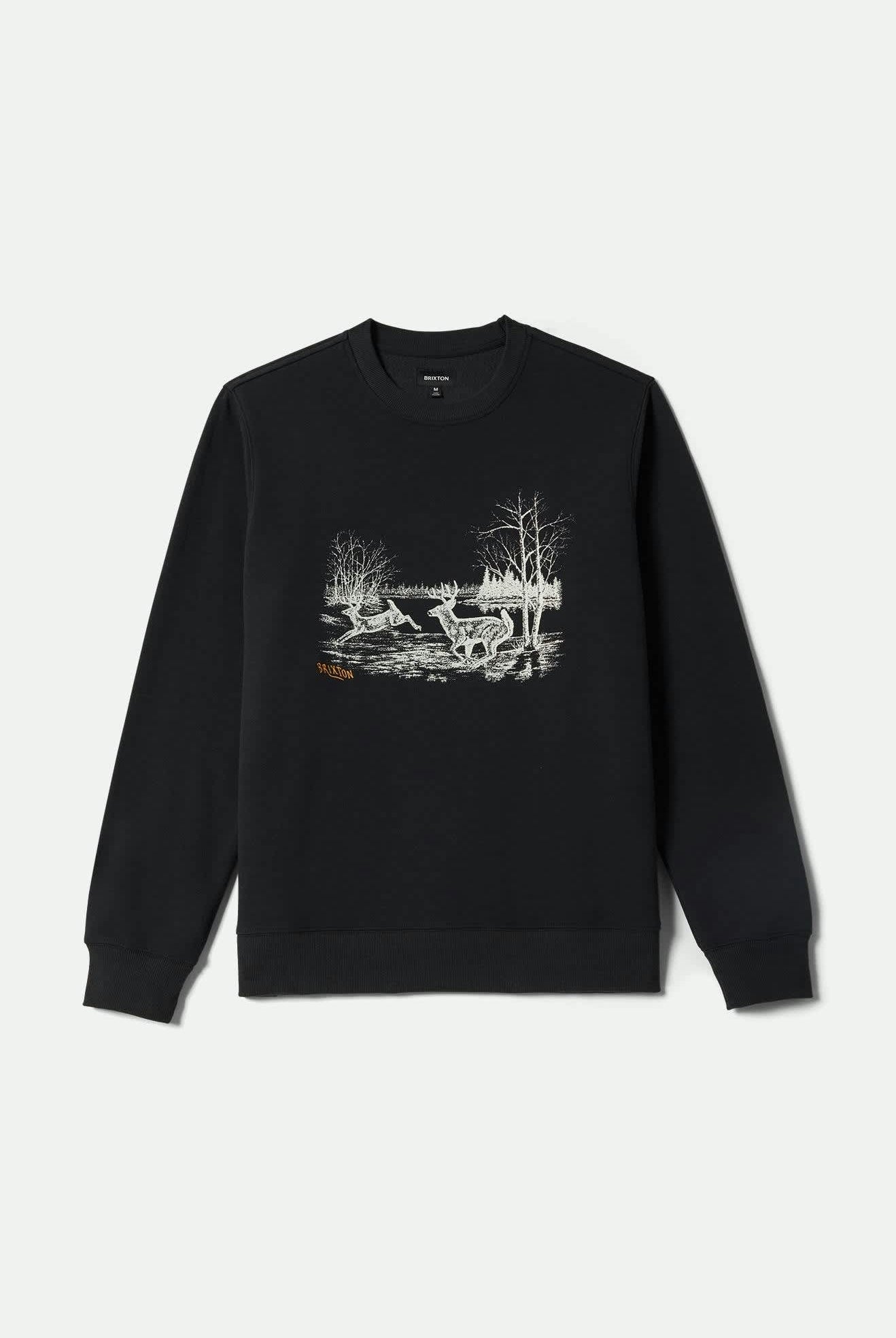 Men's Gallop Crew in the color Black - Front Product View