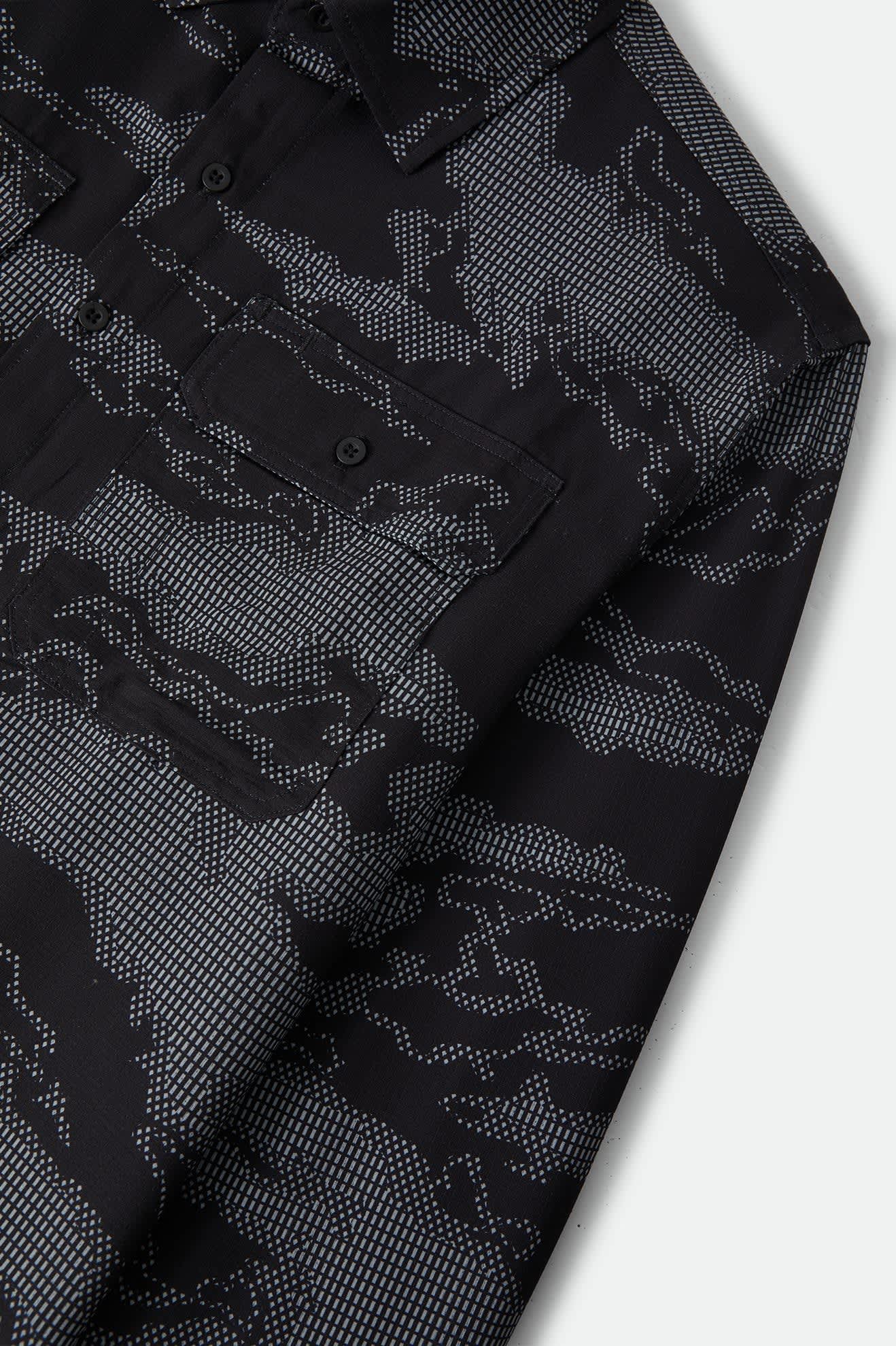Men's Journey Lightweight Shirt in the color Black Camo - Additional Laydown image