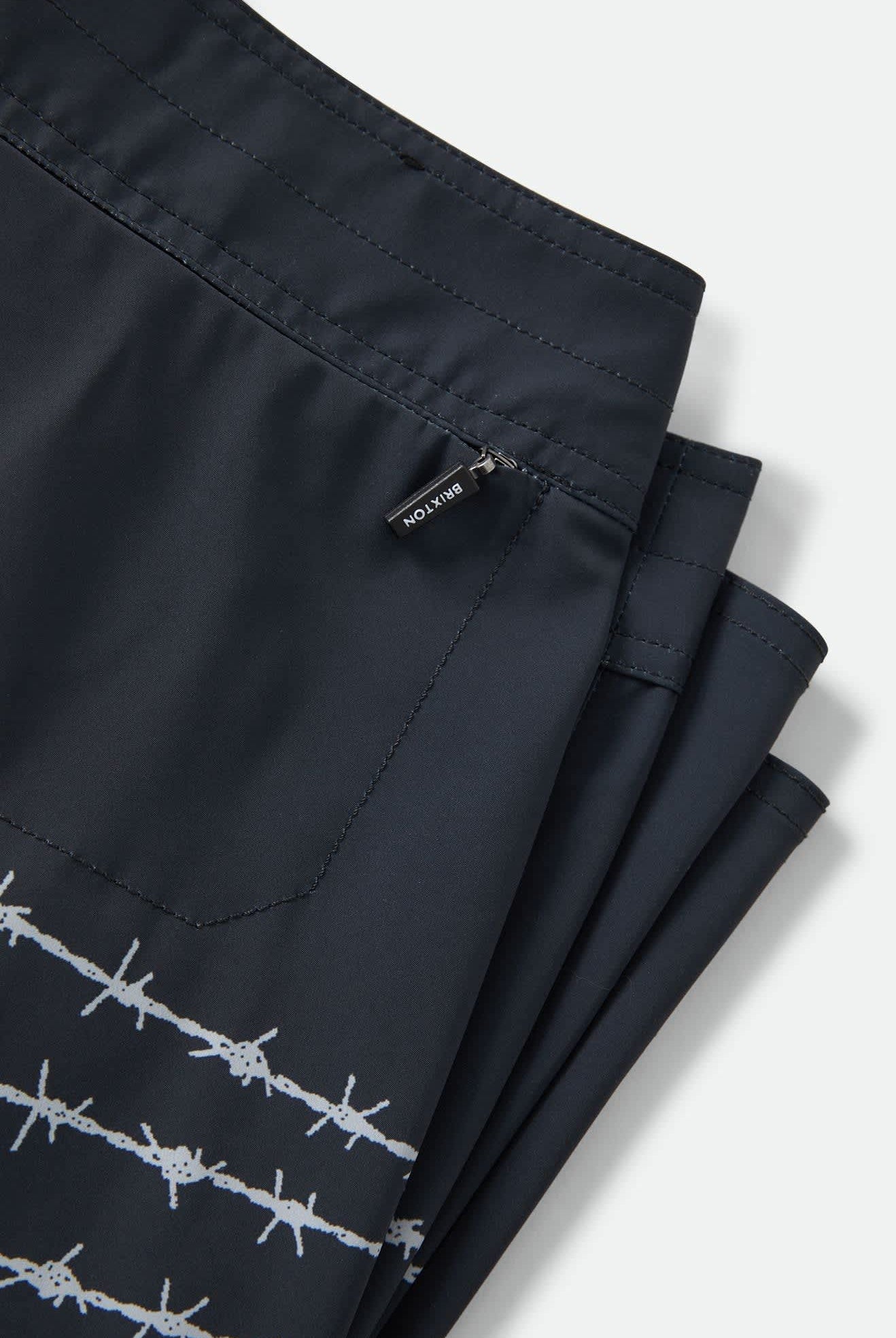 Men's Blitz Boardshort 19" in the color Black/Barb Wire - Additional Laydown image