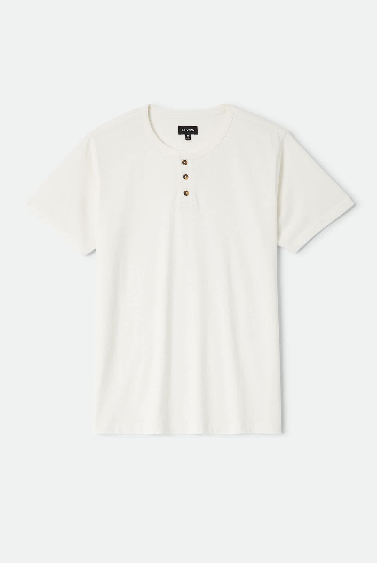Men's Brixton Baseline Henley T-Shirt in the color Off White Vintage Wash - Front Product View