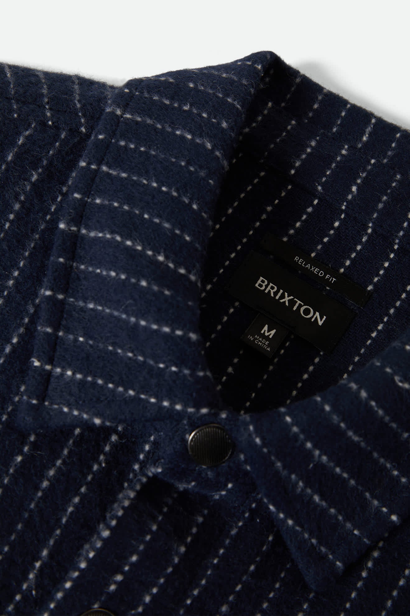 Men's Selden Soft Brushed Flannel in the color Mood Indigo Pinestripe - Additional Laydown image