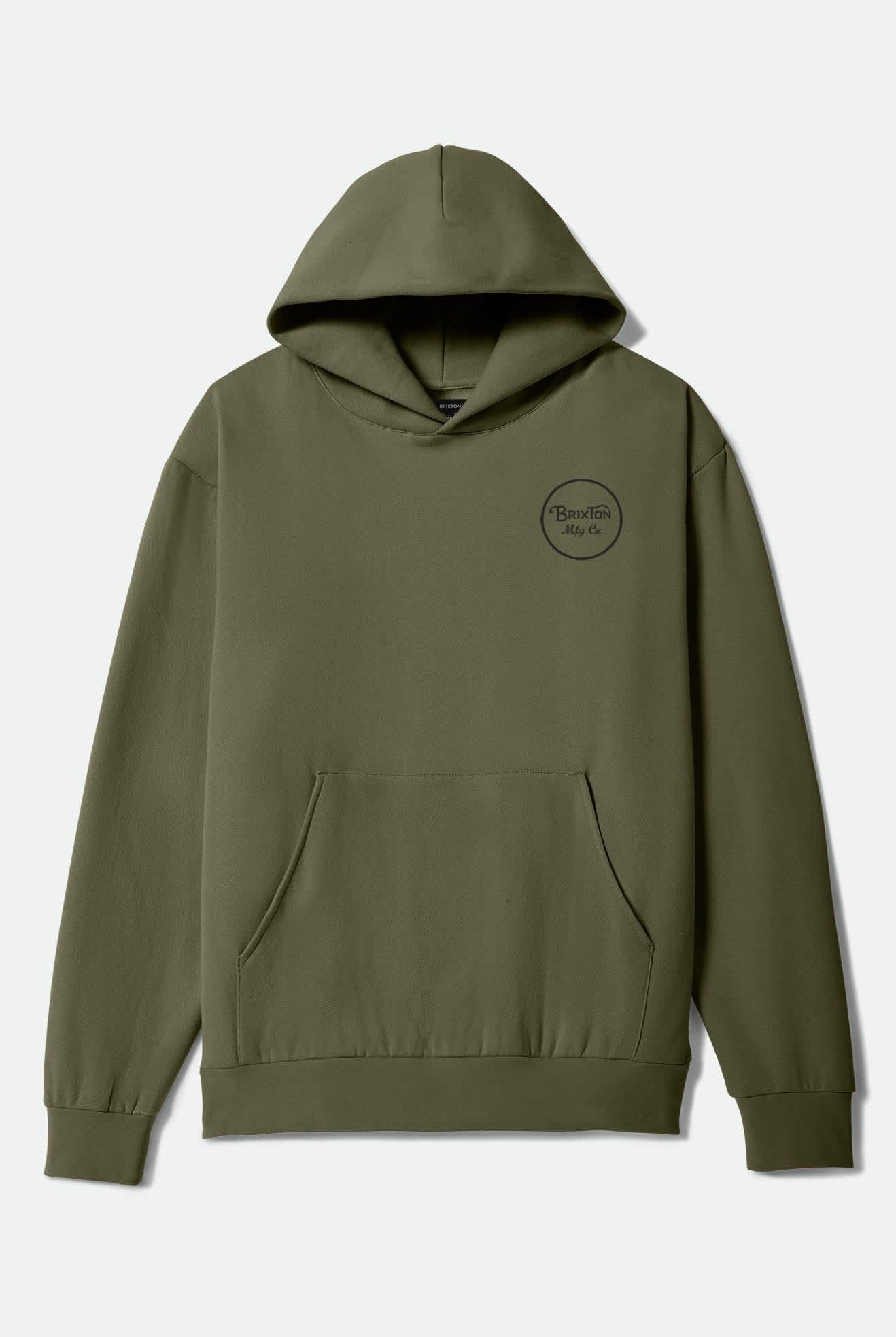 Men's Wheeler Hoodie in the color Army/Black - Front Product View