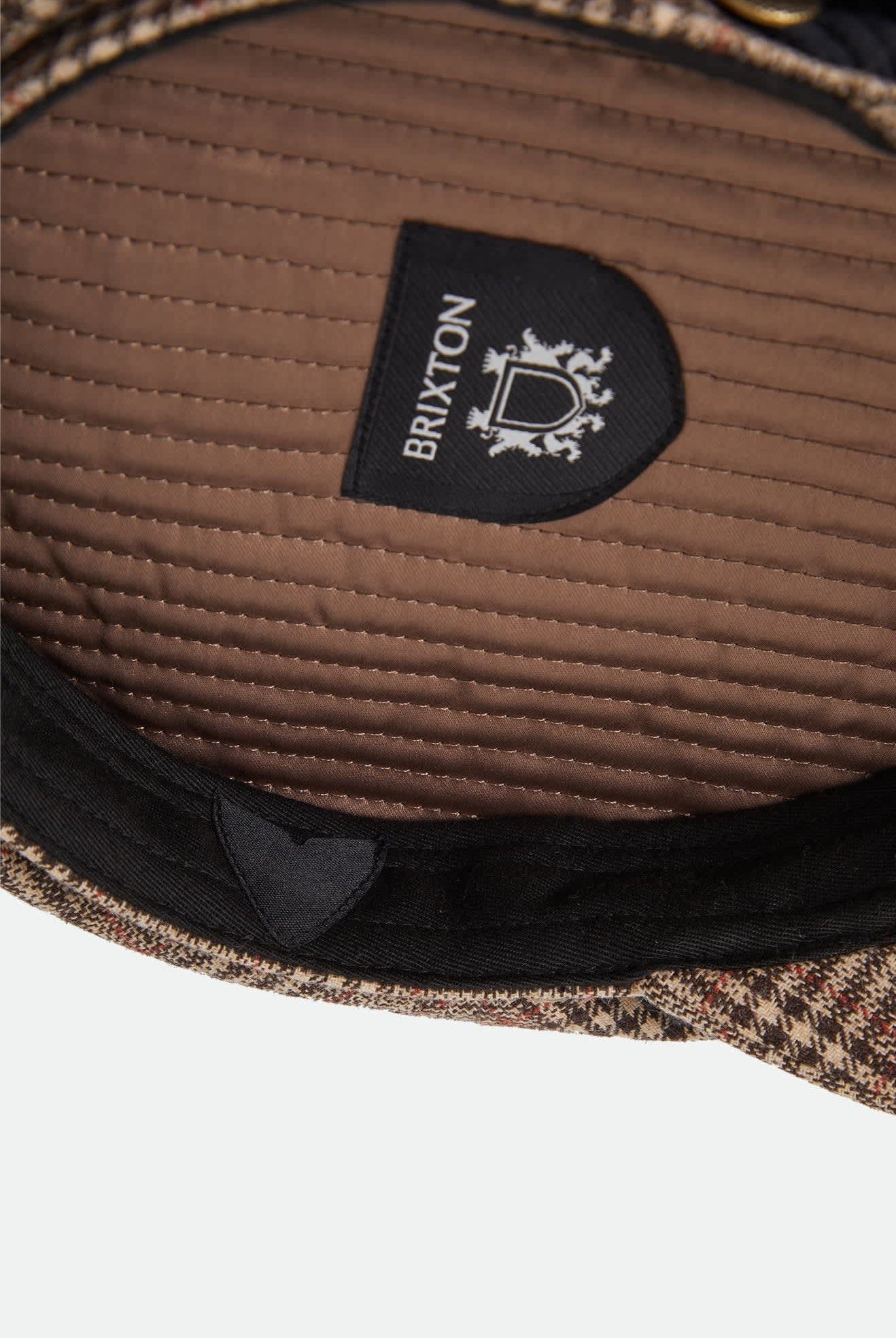 Unisex Fiddler Fisherman Cap in the color Brown/Tan/Red Plaid - Additional Laydown image