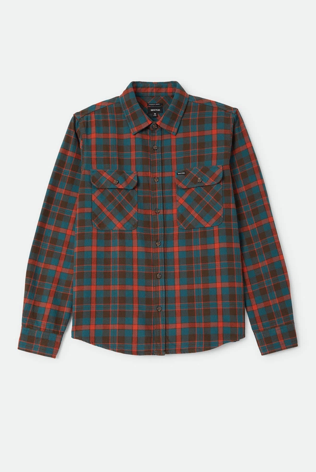 Men's Bowery Flannel in the color Walnut Brown/Ultra Marine - Front Product View