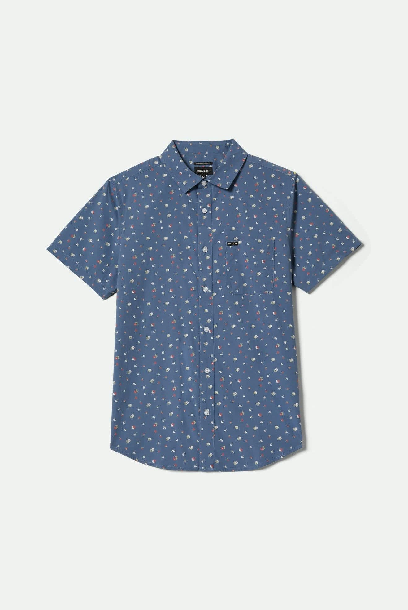Men's Charter Print S/S Shirt in the color Bering Sea/Micro Floral - Front Product View