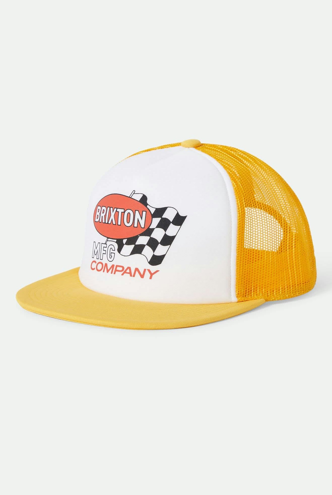Unisex Collins Trucker Hat in the color Yellow/White/Yellow - Front Product View