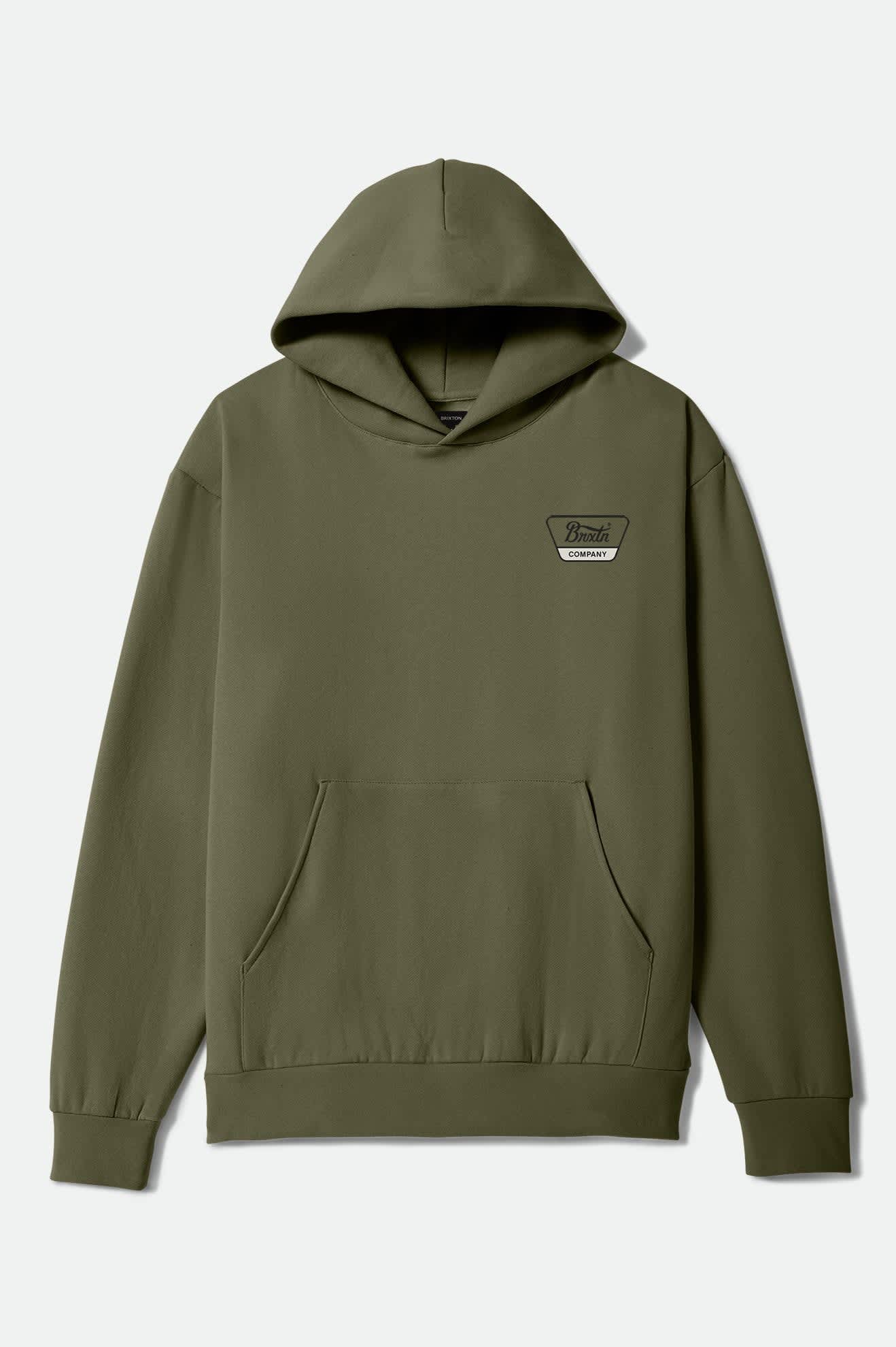 Men's Linwood Hoodie in the color Army/Black/Off White - Front Product View
