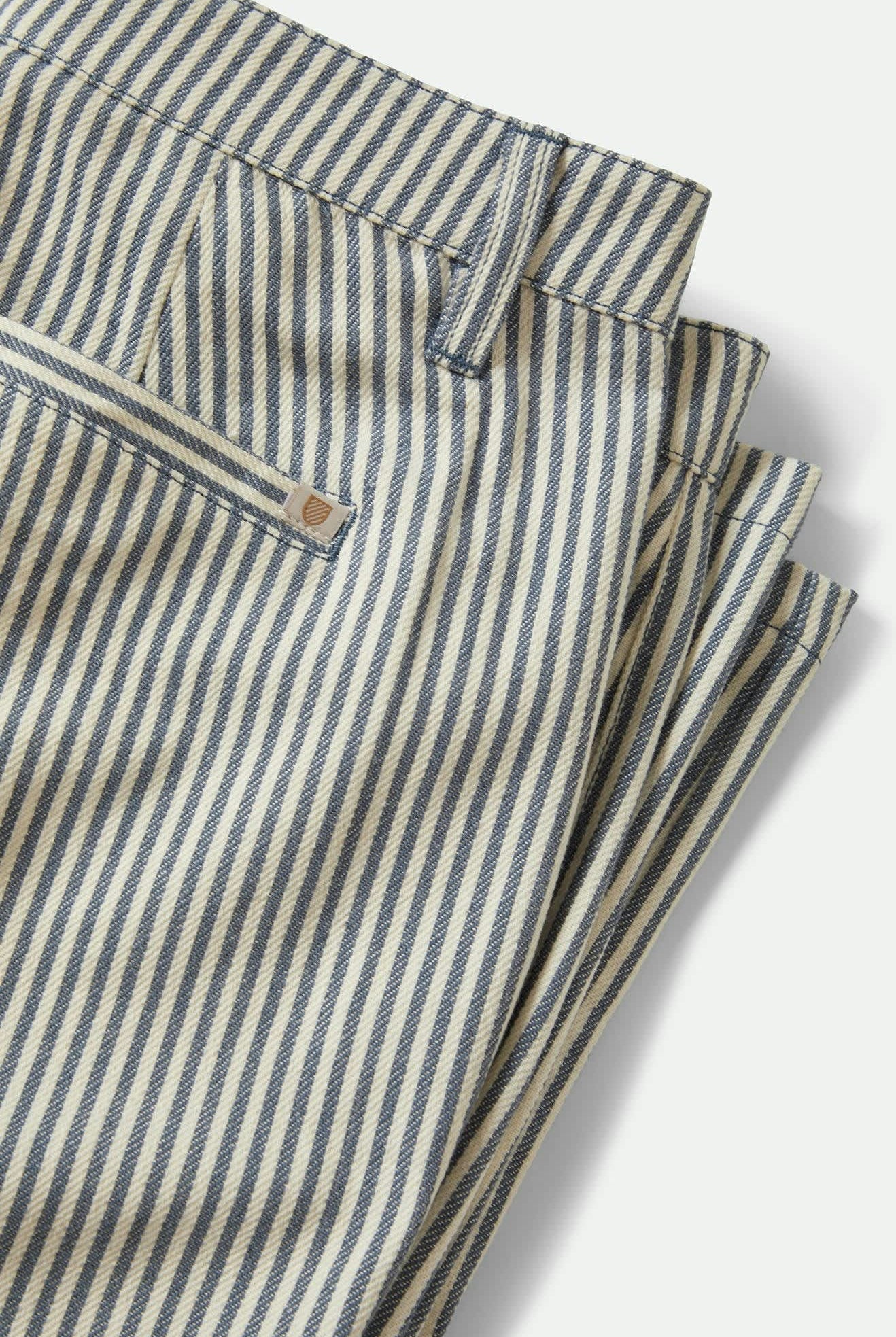 Women's Bedford Pant in the color Azure Blue Pinstripe - Additional Laydown image