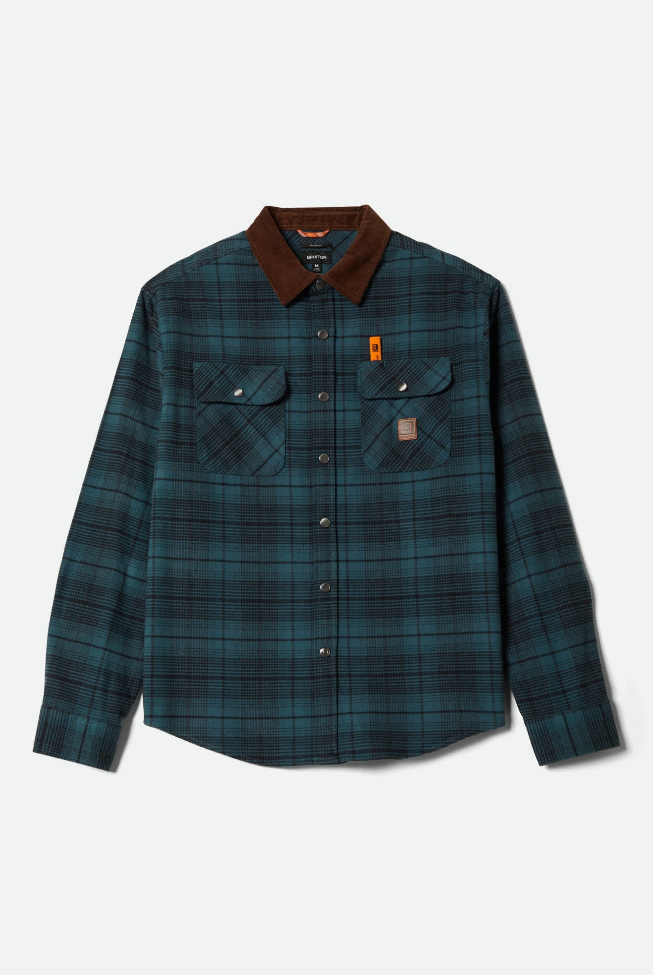 Men's Builders Bowery Stretch Water Resistant Flannel in the color Night Sage/Black - Front Product View