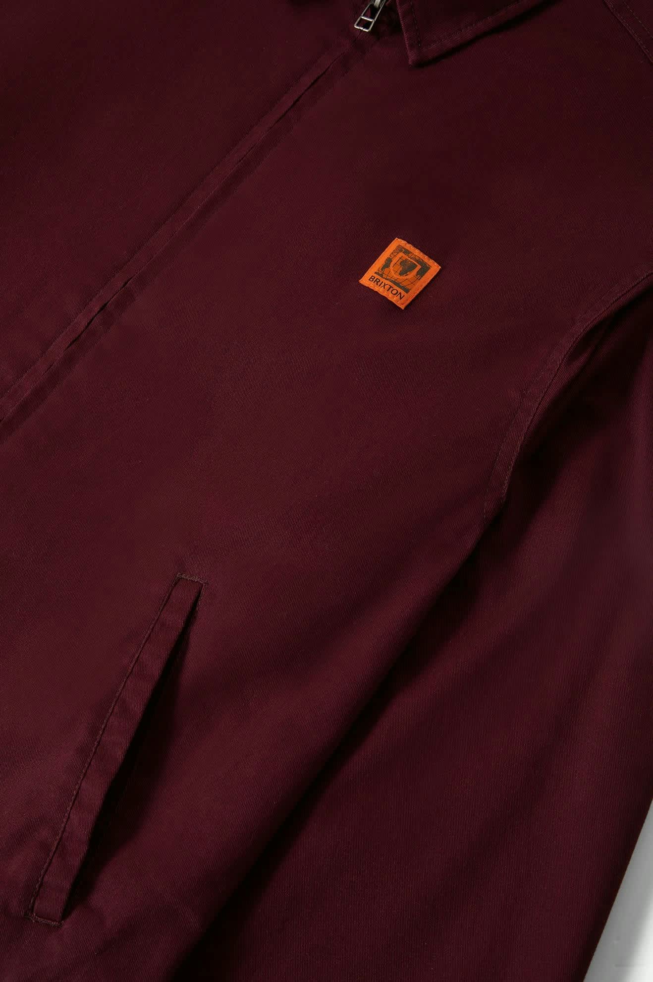 Men's Union Relaxed Harrington Jacket in the color Port - Additional Laydown image