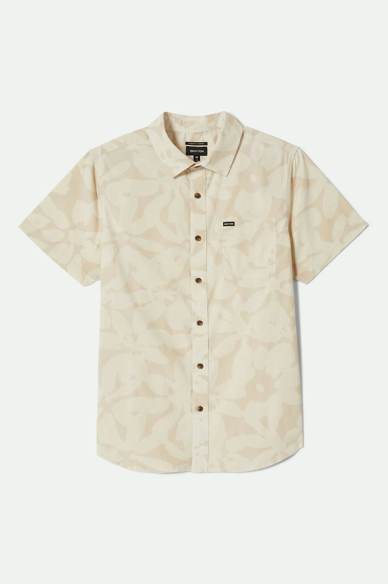 Men's Charter Print S/S Shirt in the color Beige/Whitecap Floral - Front Product View