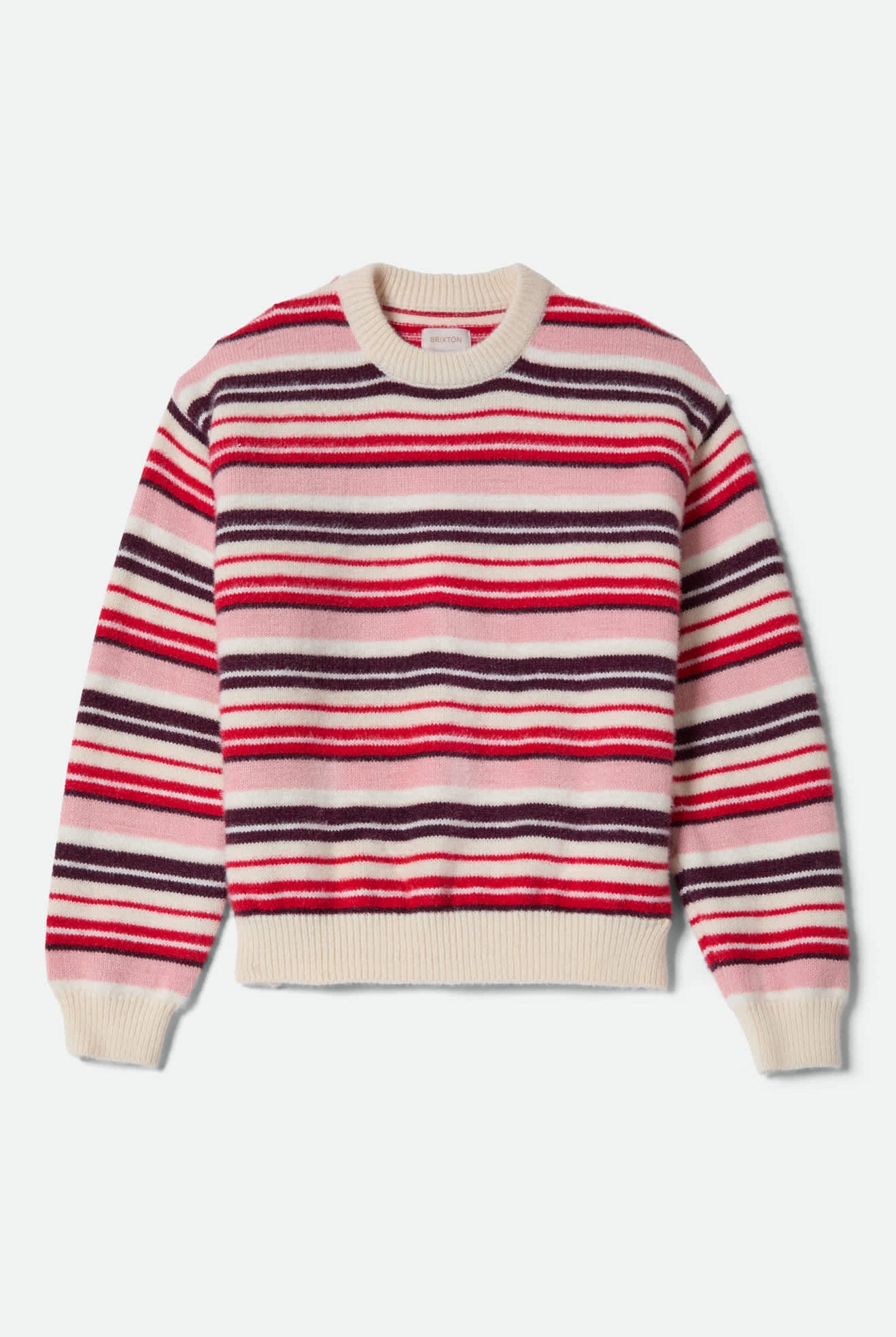 Women's Cozy Crew Sweater in the color Multi Stripe - Front Product View