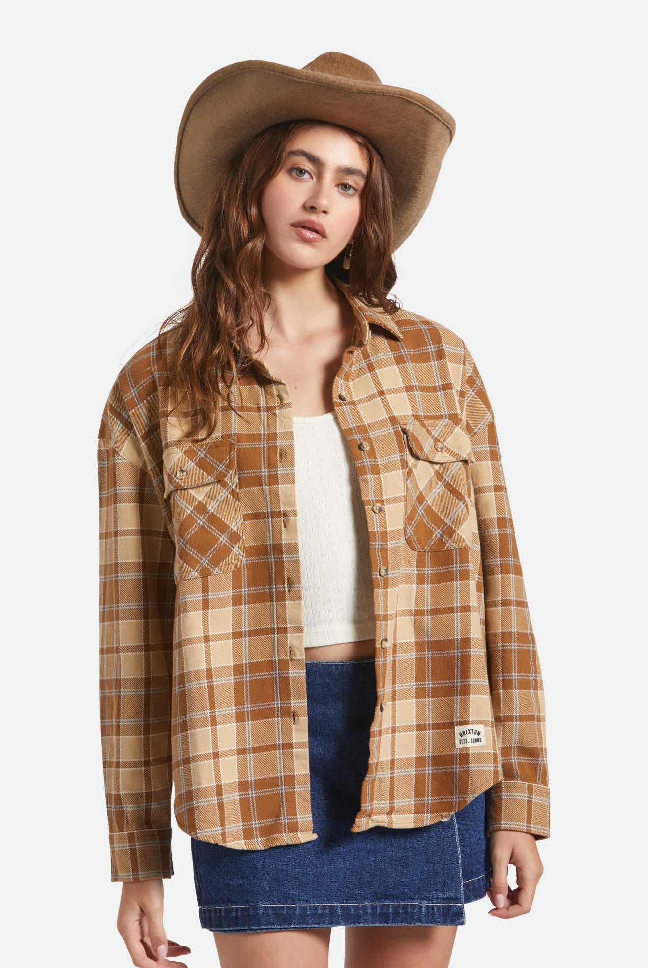 Women's Mesquite Cozy Cowboy Hat in the color Khaki - Women's Front View