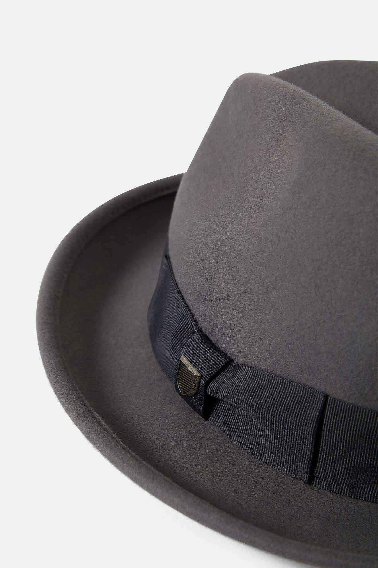Unisex Horton Convertabrim Packable Fedora in the color Grey/Charcoal - Additional Laydown image