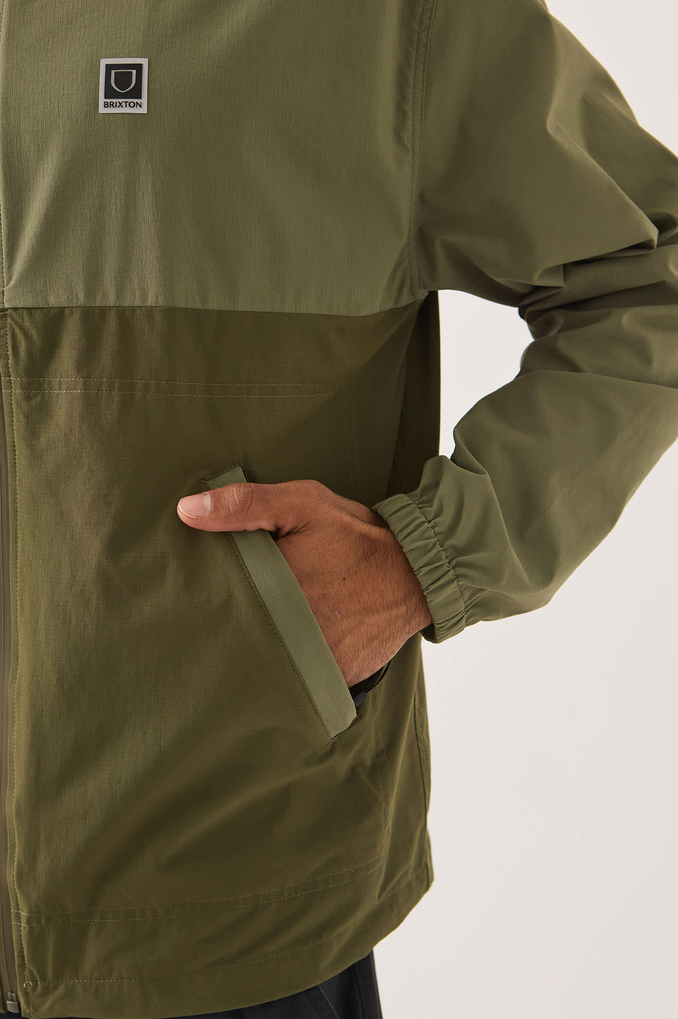 Men's Journey Zip Jacket in the color Dark Olive/Olive Surplus - Additional Fit image